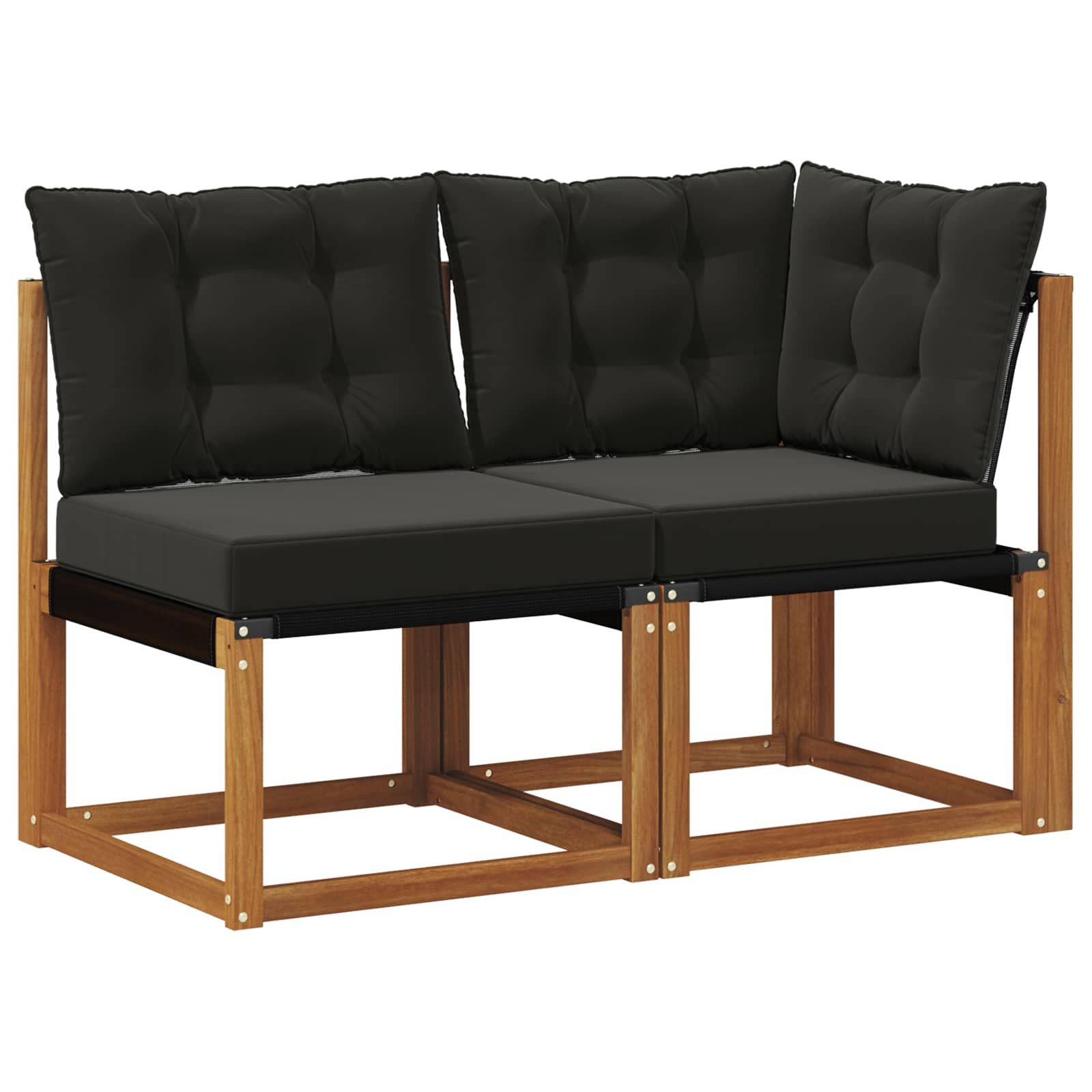 vidaXL Sofaelement 2 stk. Outdoor Mittel- und Ecksofa Natur (2 St)