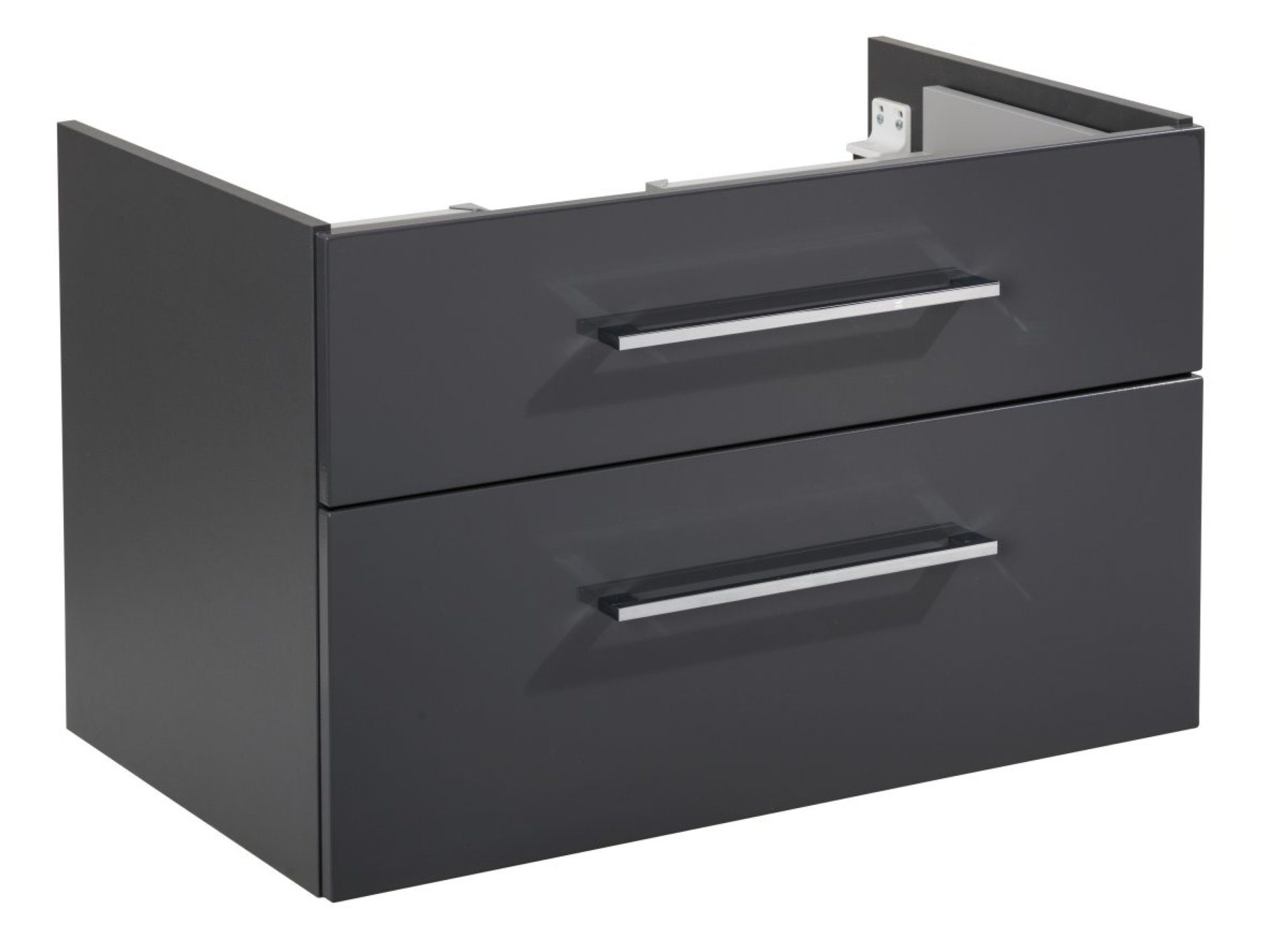 FACKELMANN Waschbeckenunterschrank HYPE 3.0 Waschtischunterschrank 80 cm, Anthrazit, 2 Schubladen