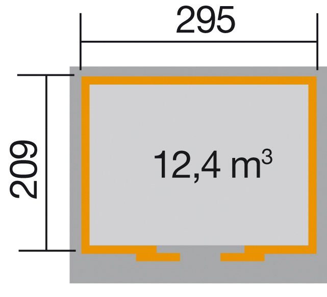 (BxT): x BxT: 315x249 295 225 Gartenhaus 209 Sockelmaß cm cm, weka Gr.1,