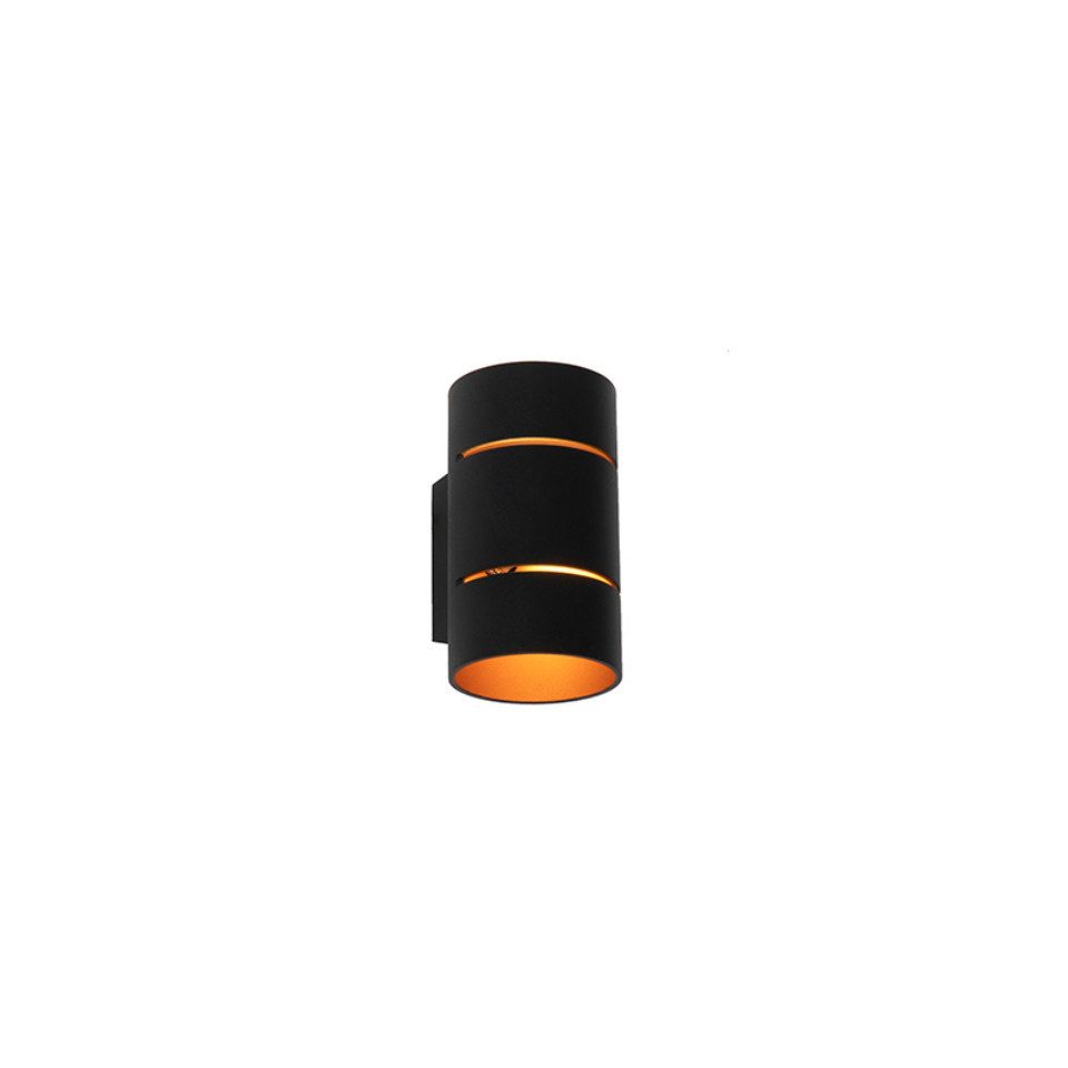 Qazqa Wandleuchte Ria, ohne Leuchtmittel, Warmweiß, QAZQA Wand­leuchte, g9, Schwarz, Aluminium, Modern