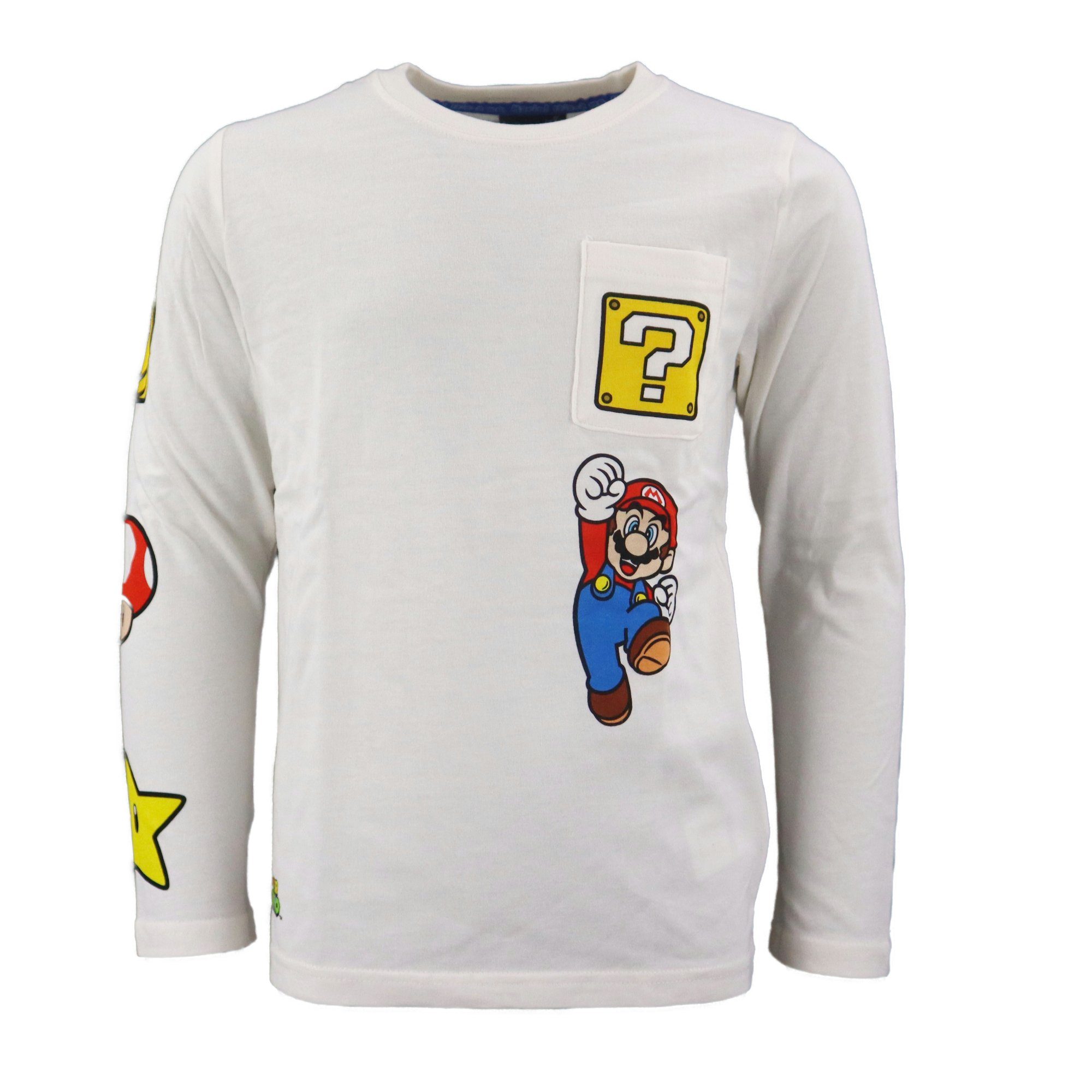 Super Mario Langarmshirt Super Mario Jungen Kinder langarm Shirt Gr. 110  bis 152, Baumwolle