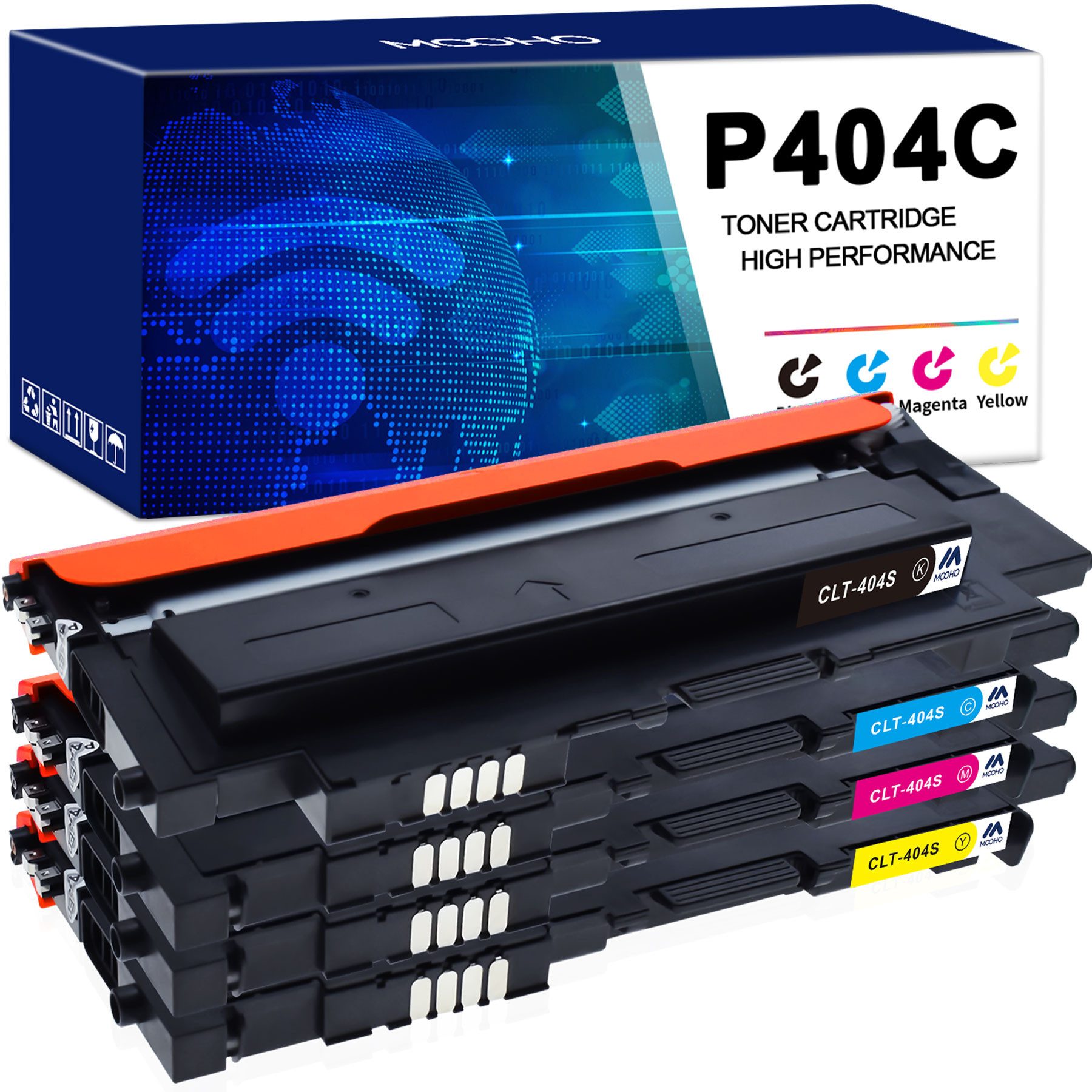MOOHO Tonerpatrone CLT-404S CLT-P404C Kompatibel für SAMSUNG Xpress, (SL C430, C430W, C480, C48X, C480W, C480FW, C480FN, C432, C432W, 4-St), C433, C433W, C482, C482W, C482FW, C483, C483W, C483FW