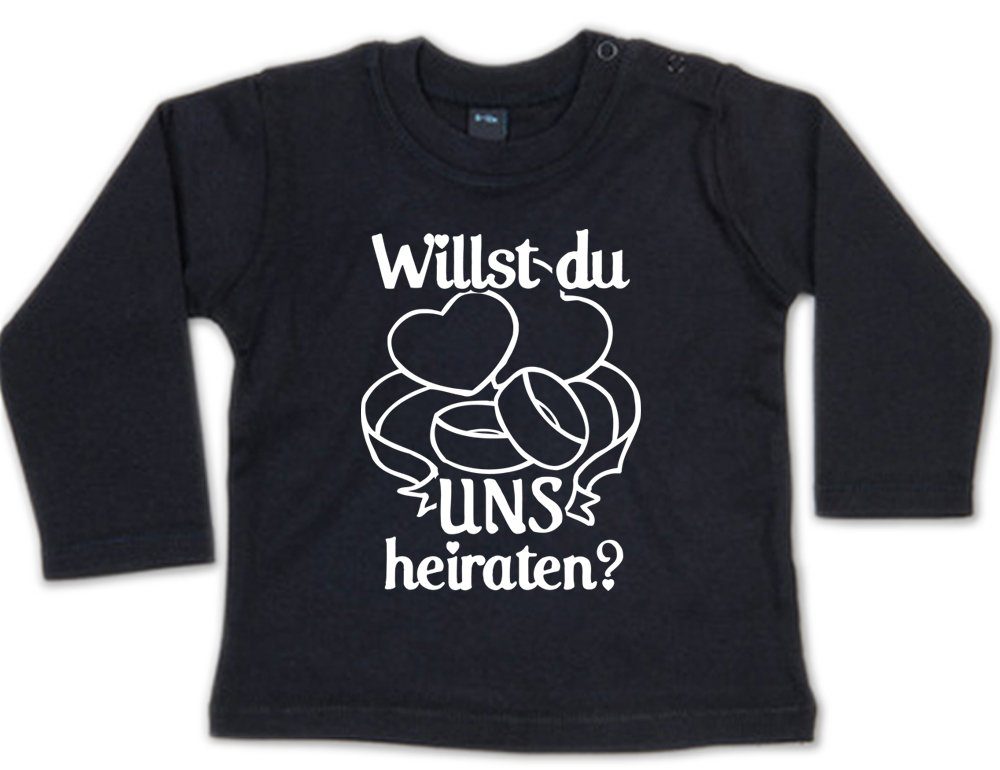 Ggraphics Longsleeve Willst Du uns heiraten? Baby Sweater, Baby