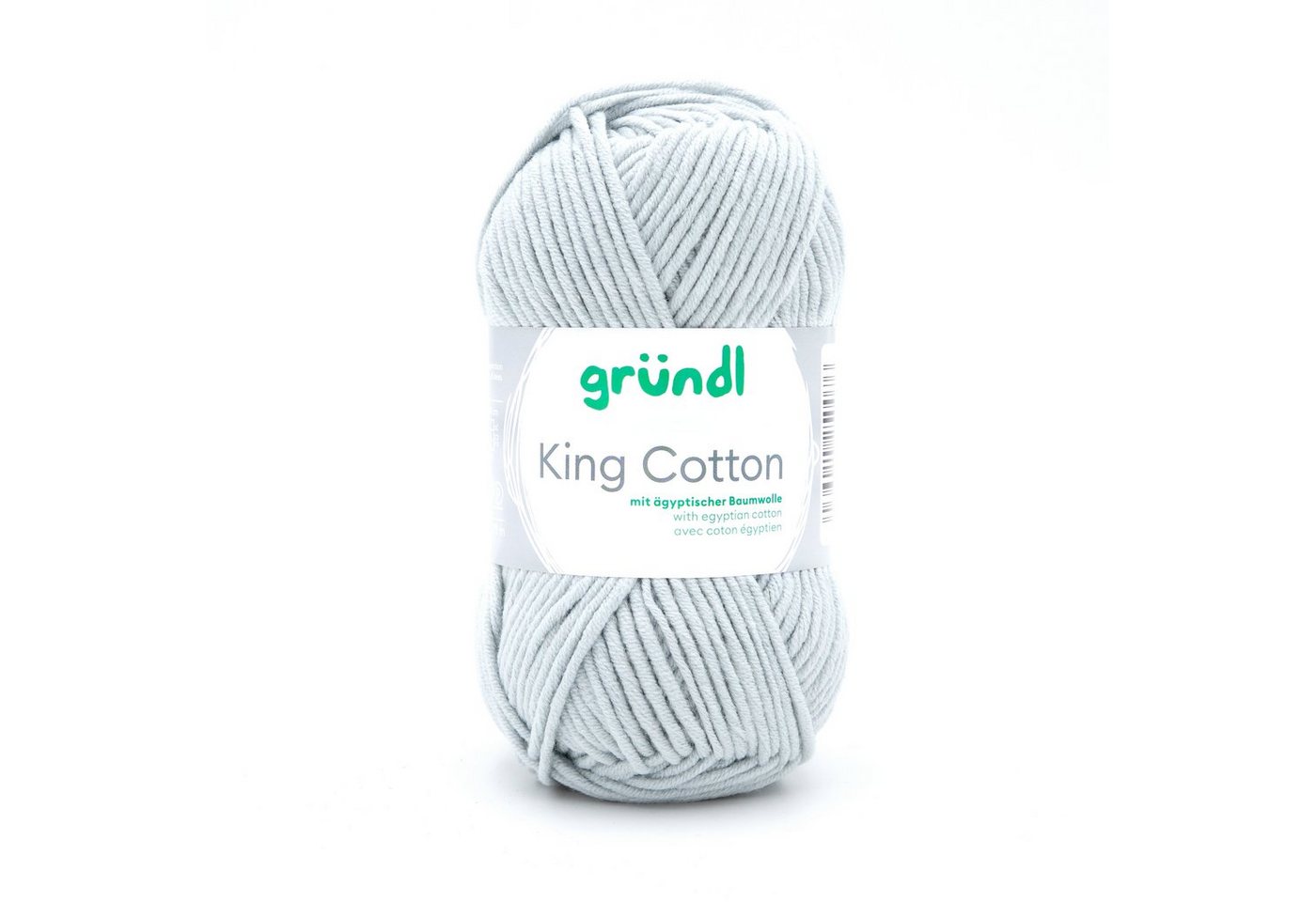 Gründl Wolle King Cotton Baumwollgarn Strickgarn Häkelwolle, 78,00 m (50g Handstrickgarn, Strickwolle, Baumwollmischgarn mit ägyptischer Baumwolle, zum Stricken und Häkeln für Nadelstärke 6 - 7 mm), mit Häkel - Anleitung zum download