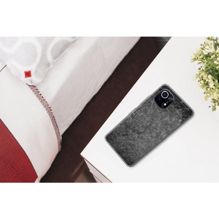 MuchoWow Handyhülle Leder - Textur - Braun - Orange Phone Case Handyhülle Xiaomi Mi 11 Silikon Schutzhülle