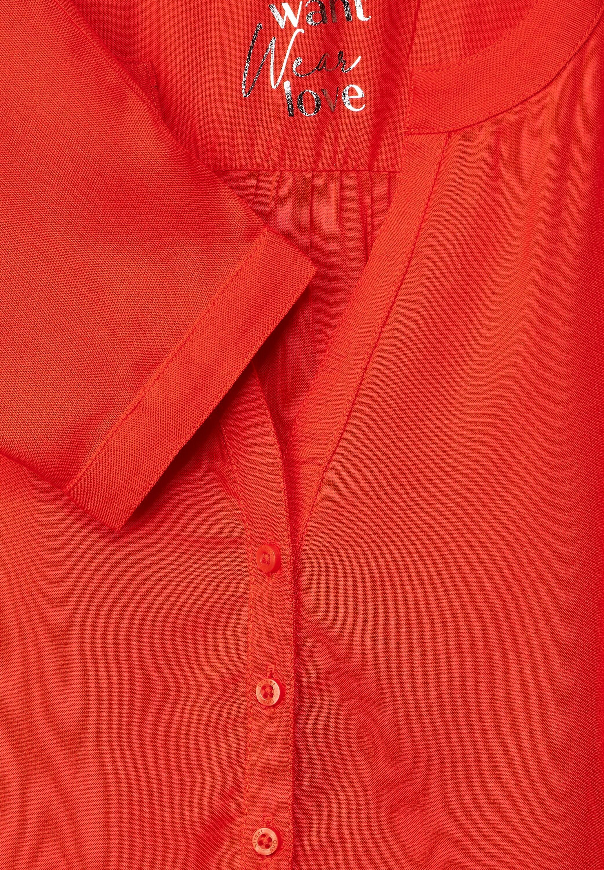 Juicy in One ONE Uni STREET Street Nicht Klassische Vorhanden Mandarine Bluse (1-tlg) Bluse