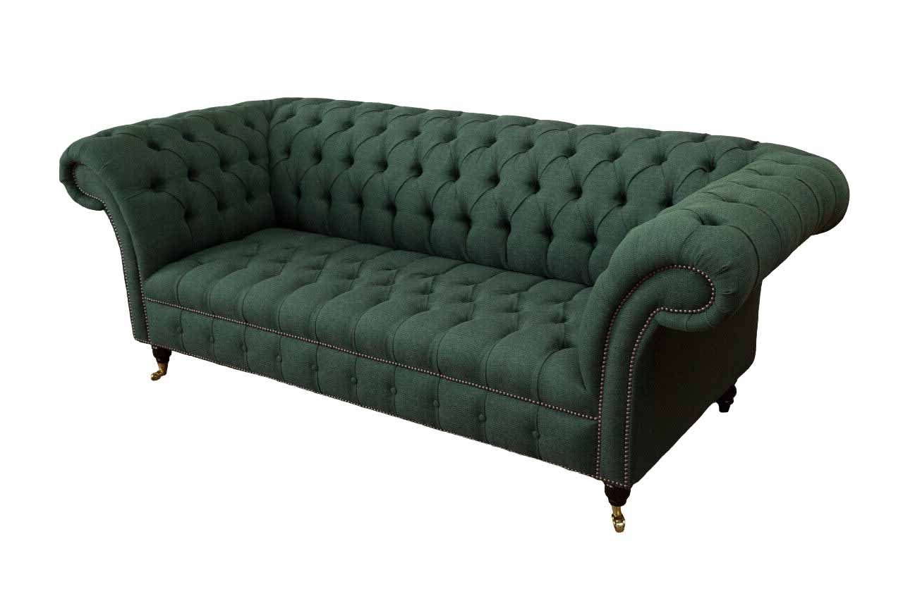 JVmoebel Chesterfield-Sofa, Sofa Dreisitzer Wohnzimmer Sofas Design Textil Chesterfield Klassisch