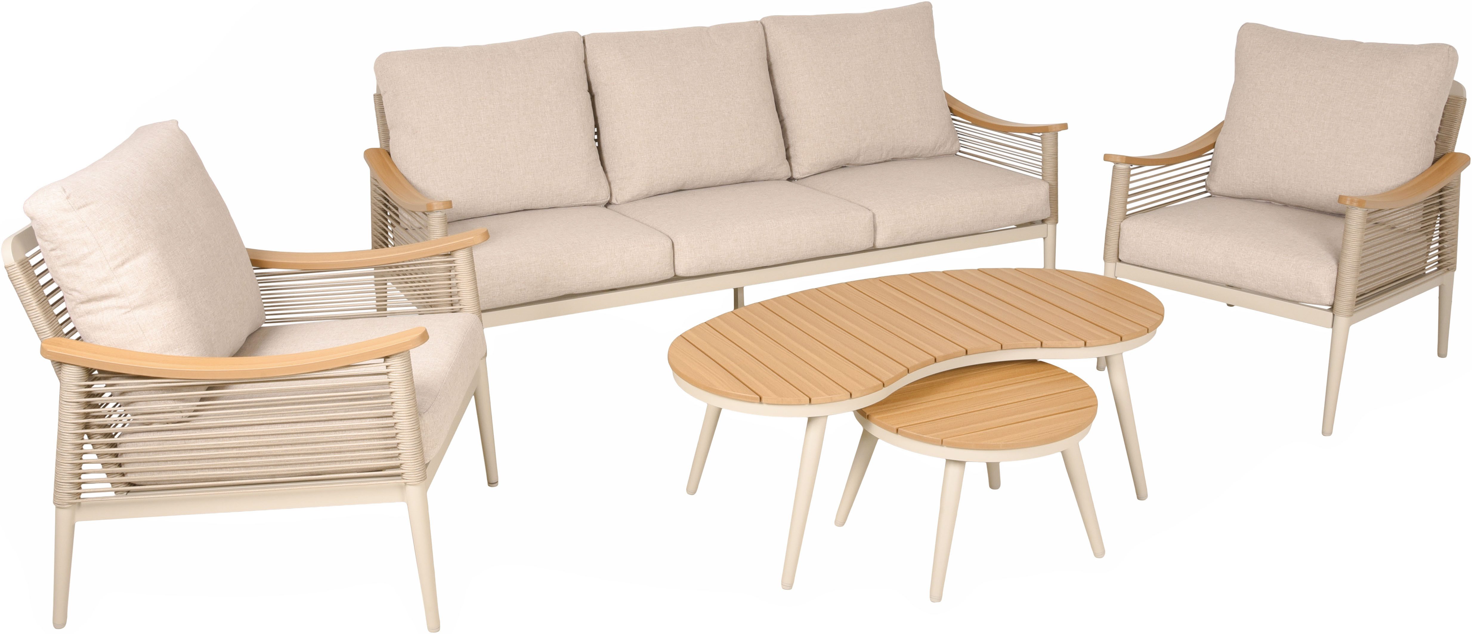 Garden Pleasure Gartenlounge-Set TULUM, (Set, 8-tlg), mit Polsterung