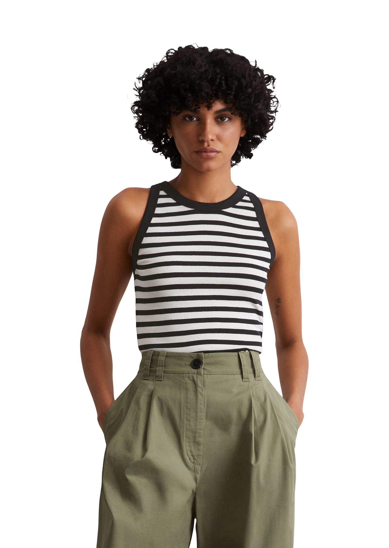 Marc O'Polo T-Shirt aus Organic-Cotton-Rib-Jersey günstig online kaufen