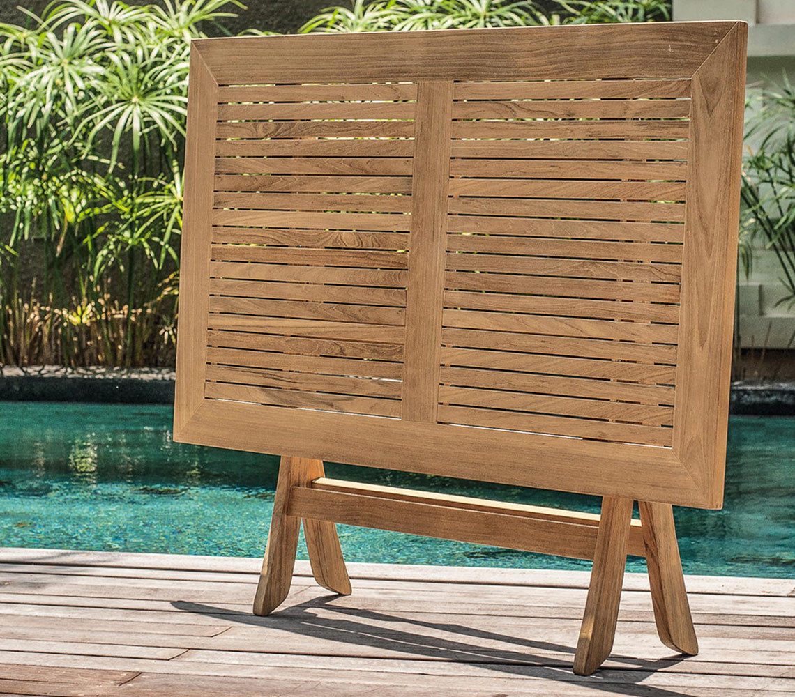 Garland Gartentisch Sunrise, Klappbar 120x70x75cm Teak günstig online kaufen