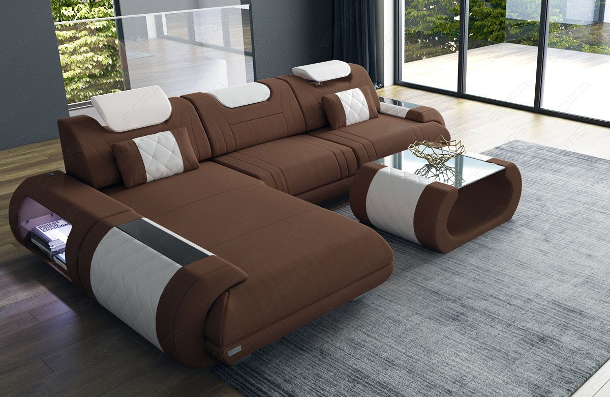 Sofa Dreams Ecksofa Polster Stoffsofa Rimini L Form M Mikrofaser Stoff Sofa, Couch wahlweise mit Bettfunktion
