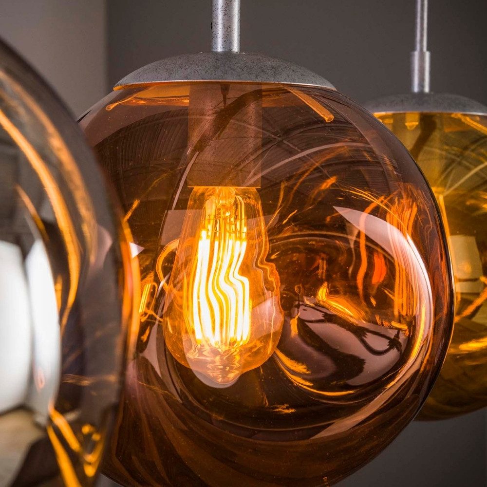 famlights Pendelleuchte Pendelleuchte Leonora in Altsilber und Mehrfarbig E27