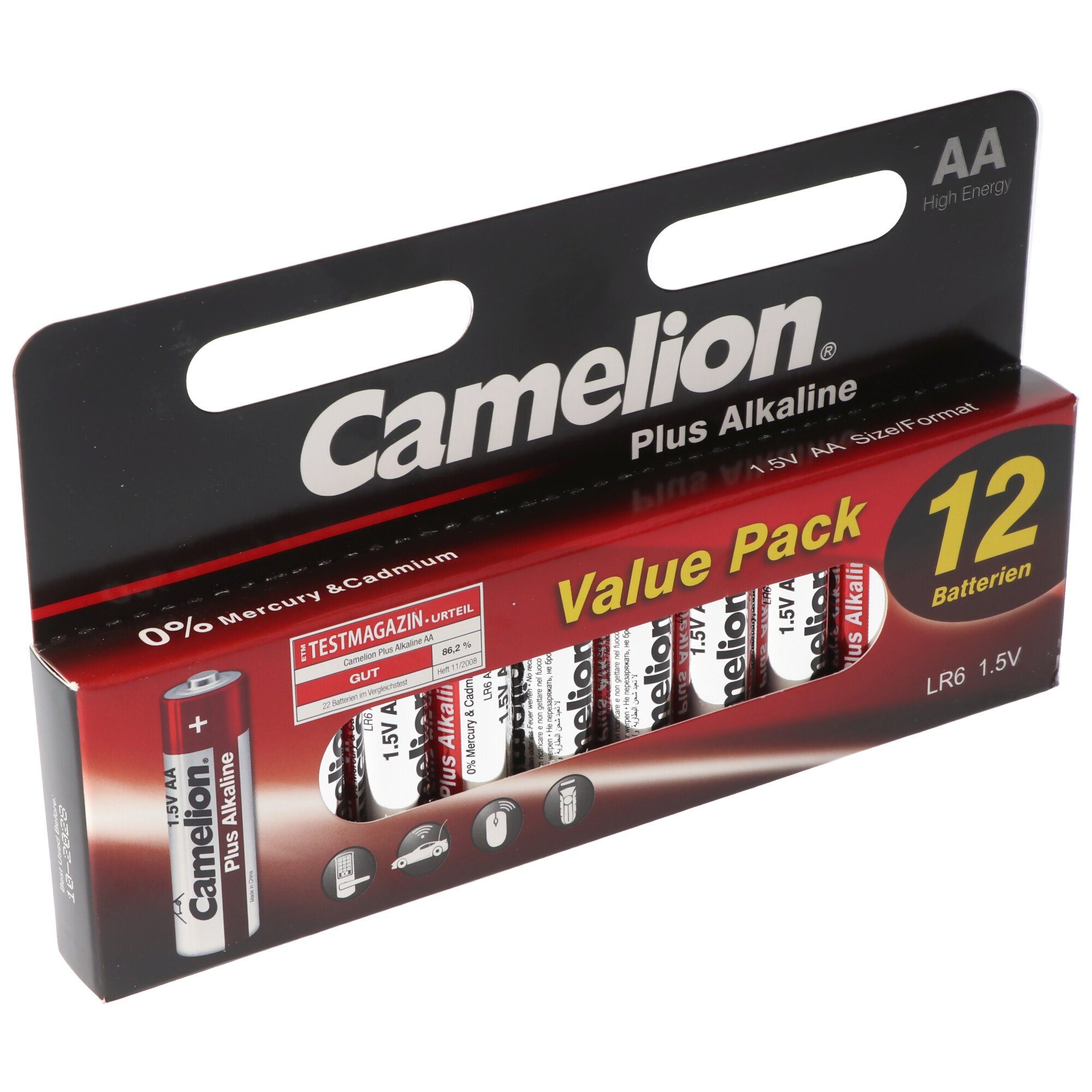 Camelion 24 Stück Plus Alkaline LR6 AA Mignon Batterie 1,5 Volt max.  2700mAh b Batterie, (1,5 V)