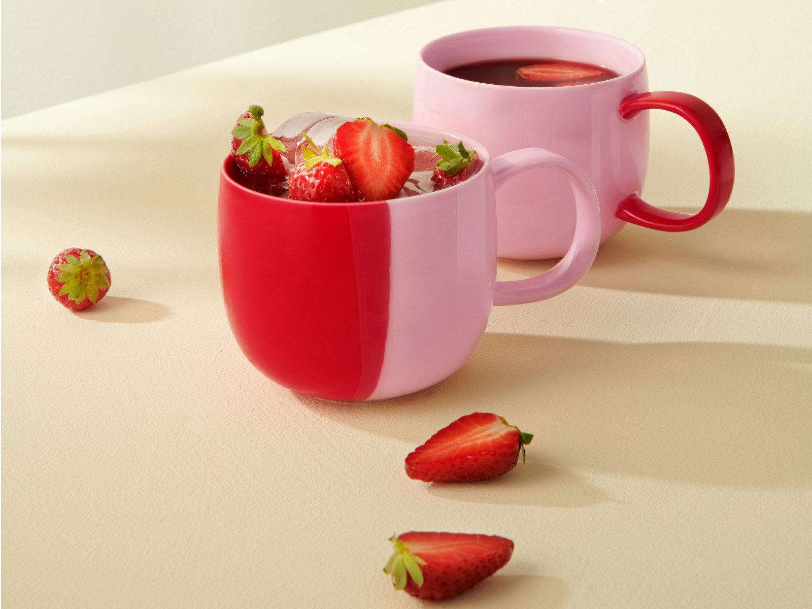 ASA SELECTION Becher Joy Henkelbecher strawberry smoothie 0,4l, Porzellan, Geschirr