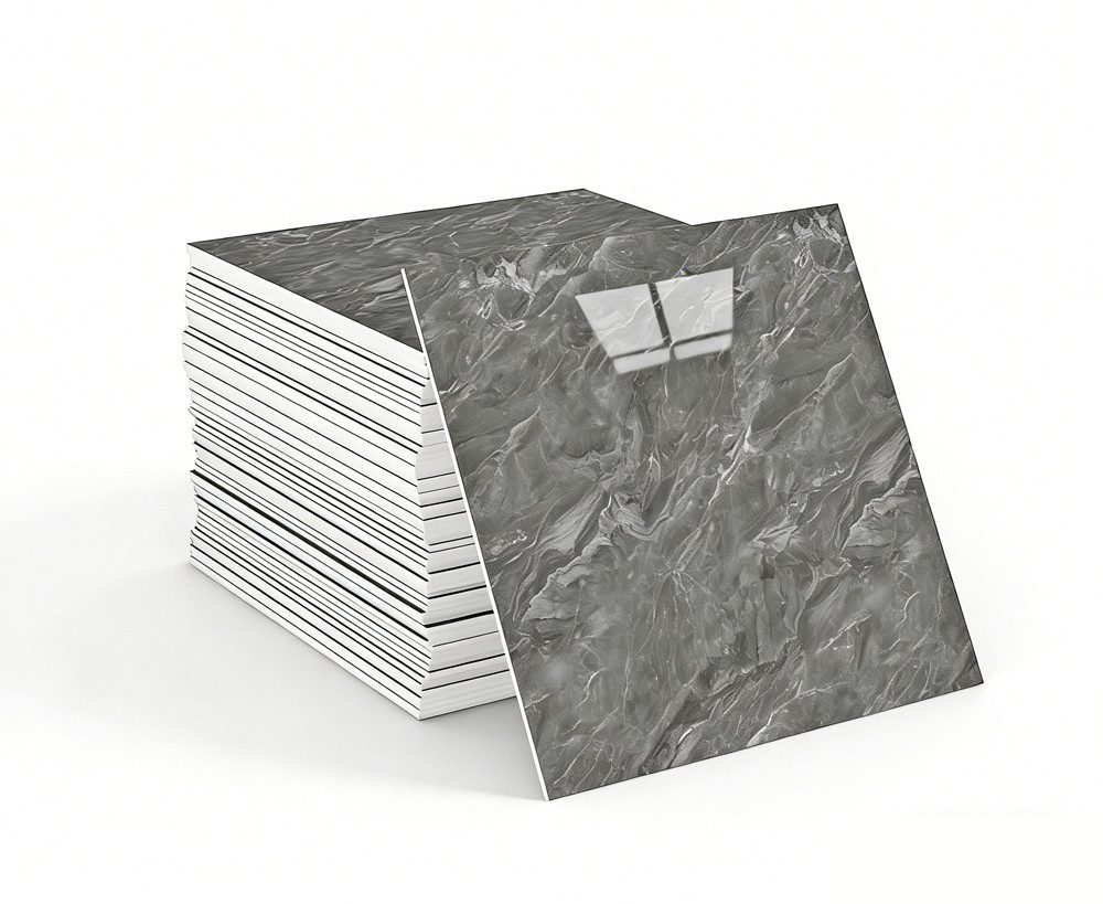 Agger Wandfliese Selbstklebend, Tile Stickers 10 Stück, Peel and Stick Tiles 30X30CM, 30x30, Dunkelgrau, Wasserfest & Schmutzabweisend, Fliesenaufkleber Marmor