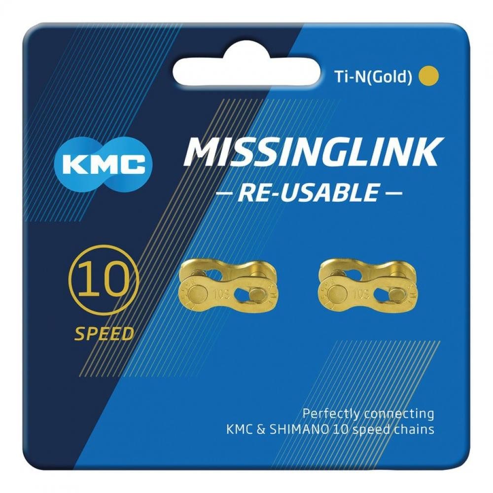 KMC Kettenschloss KMC Missinglink 10R Ti-N Gold 2 Stück für Ketten 5,88mm gold 10fach