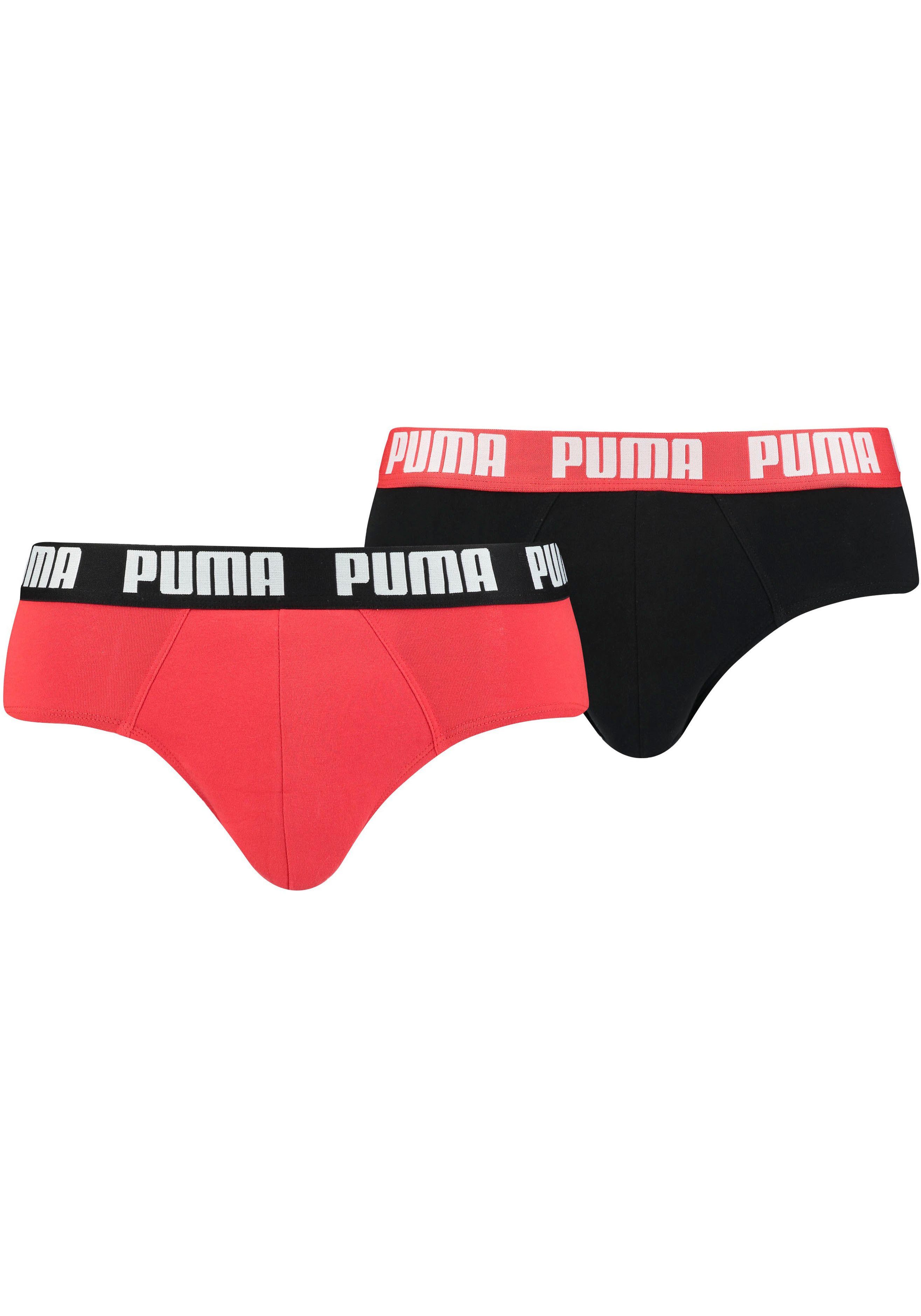 PUMA Slip (Packung, 2-St) PUMA BASIC BRIEF 2P red-black