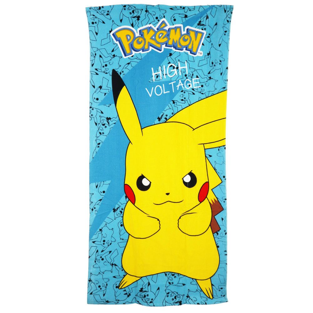 POKÉMON Strandtuch Pokemon Pikachu Mikrofaser Badetuch Duschtuch XL 70x140 cm