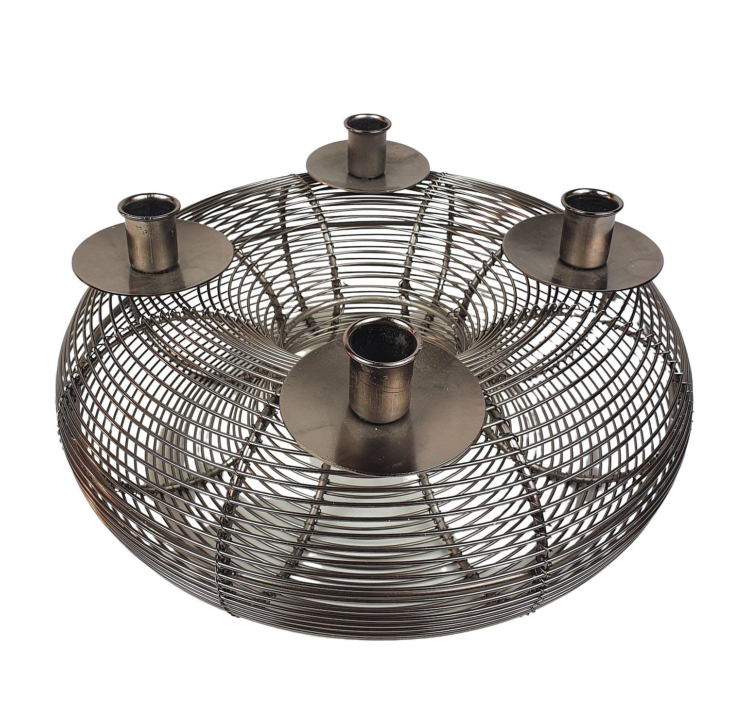 Lesli Living Adventskranz Adventskranz Metall Silber ⌀ 31cm Weihnachtskranz Deko Kranz Tischdeko