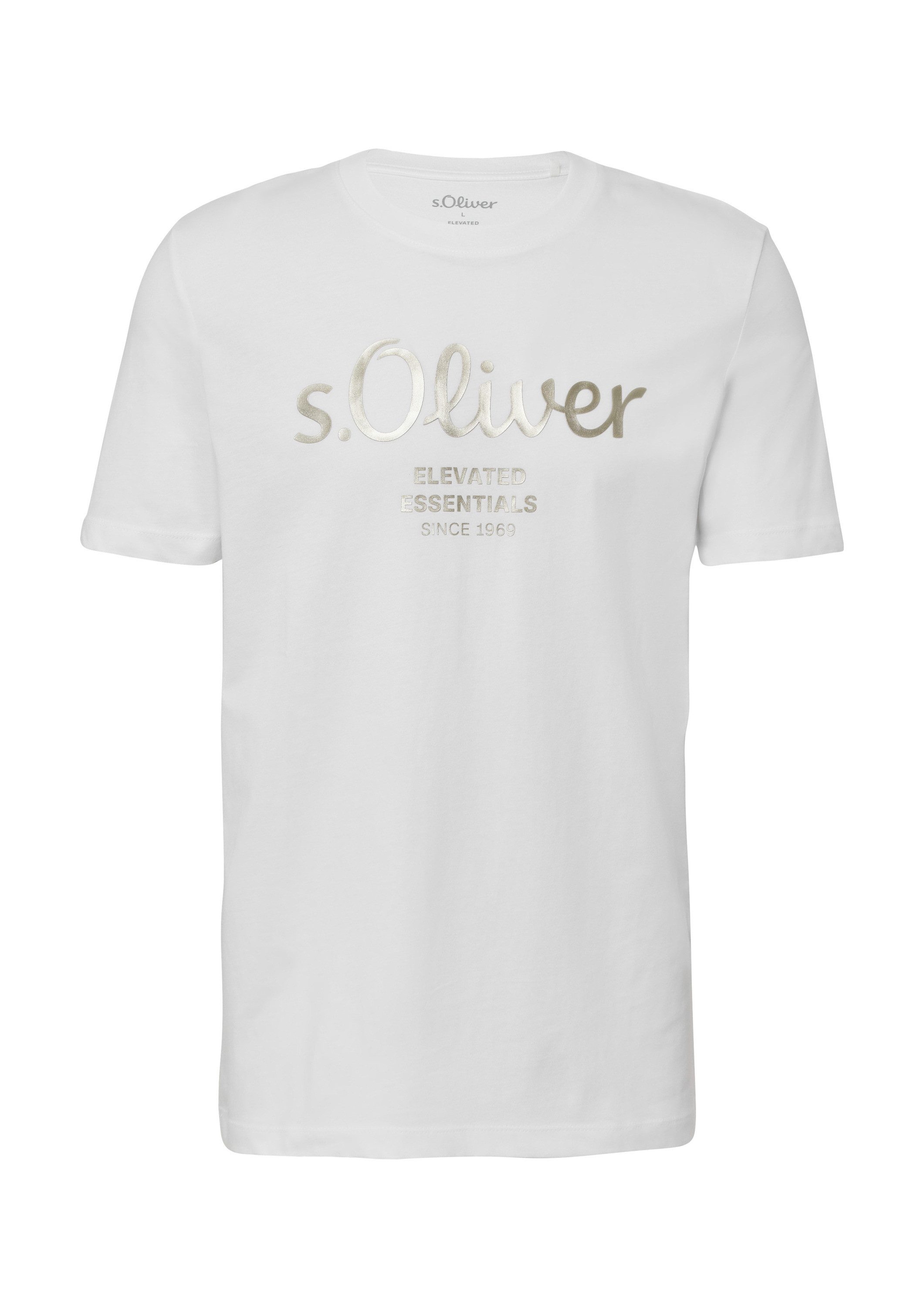 s.Oliver Kurzarmshirt T-Shirt Baumwoll-T-Shirt mit Logo-Print günstig online kaufen