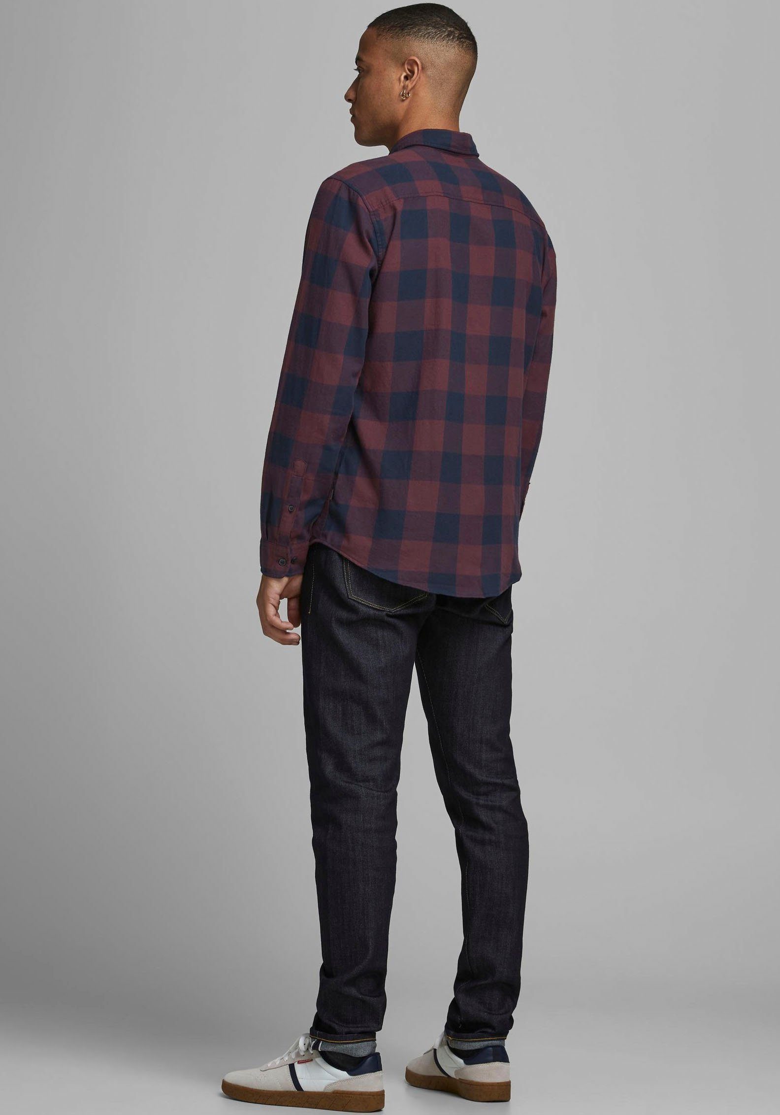 Jack & Jones Langarmhemd JJEGINGHAM TWILL SHIRT L/S NOOS