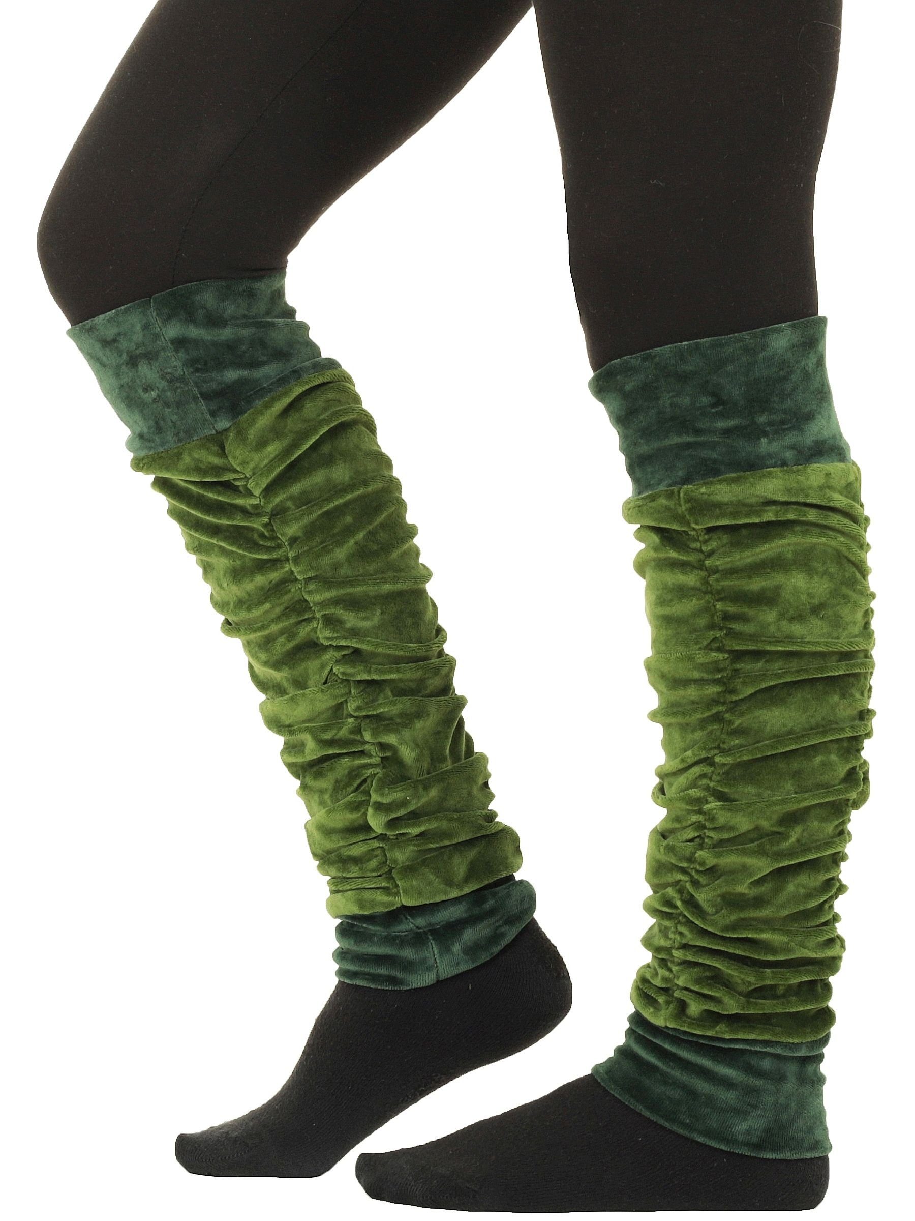 PUREWONDER Beinstulpen Stulpen aus Samt zweifarbig lw25 (1 Paar) Einheitsgröße Grün