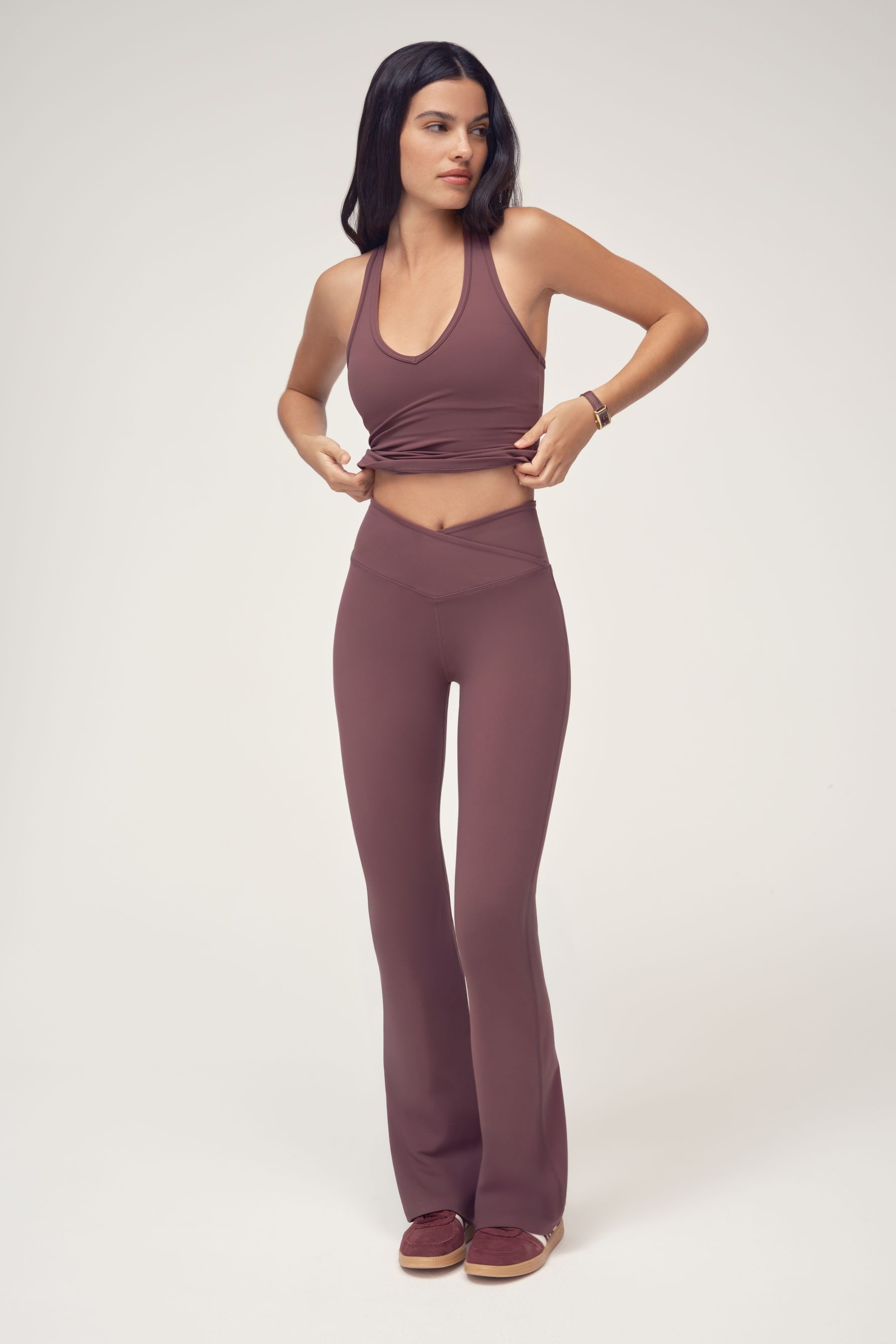 Osia Leggings OSIA Leggings mit Wickelfront und Schlag (1-tlg)
