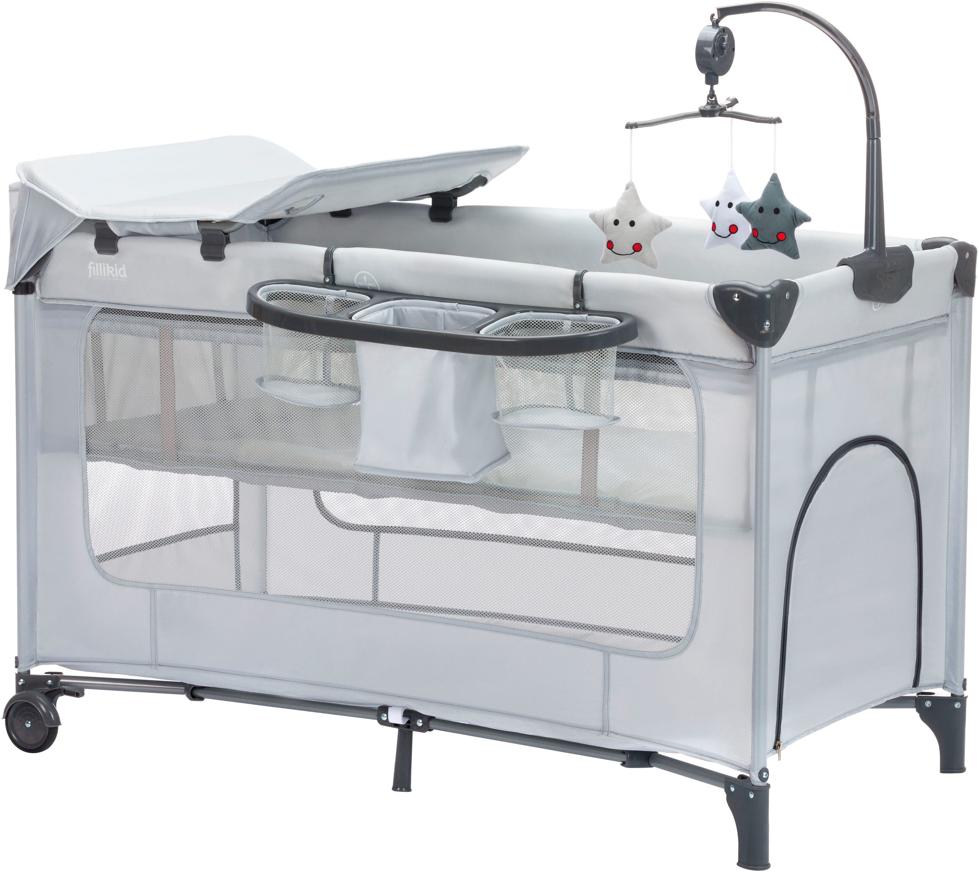 Fillikid Baby-Reisebett Capri, mit 2 Rollen, Inkl. Transporttasche