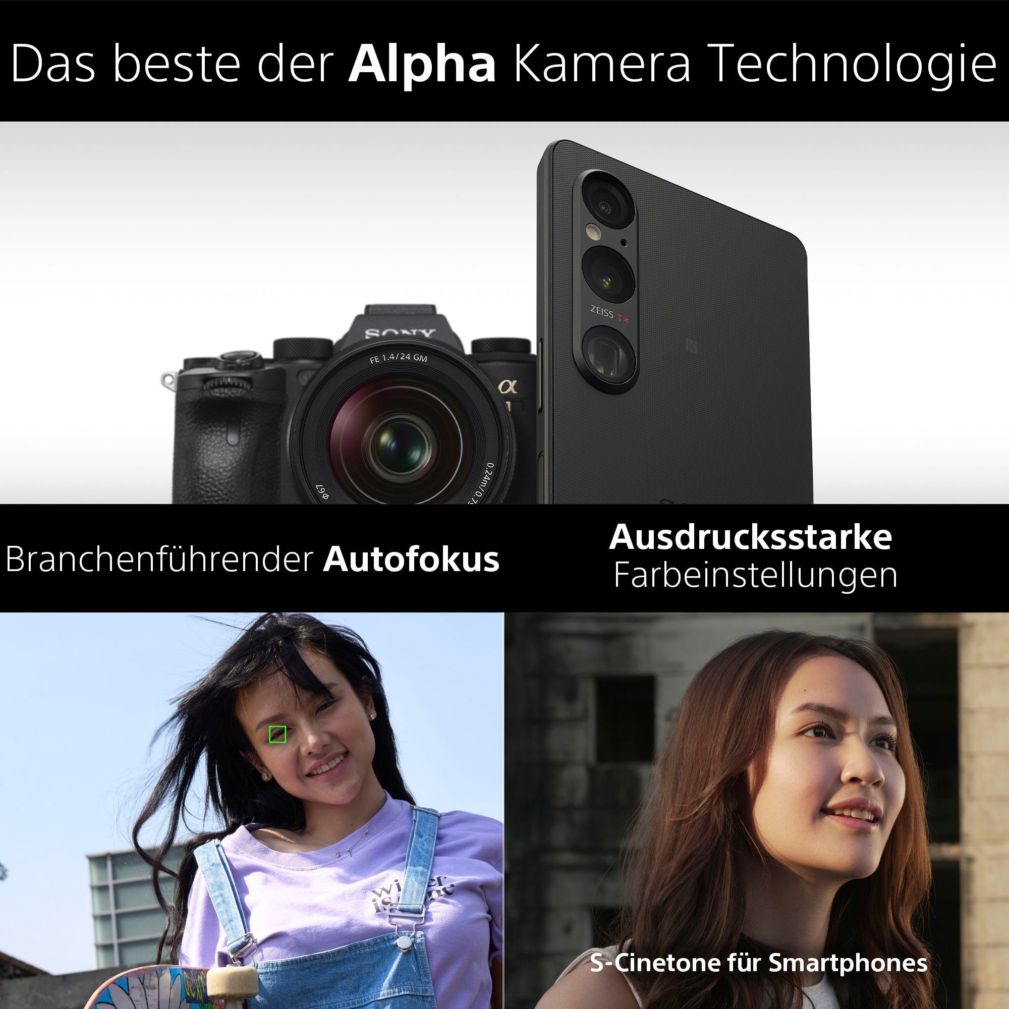 Sony XPERIA 1V Smartphone MP schwarz Kamera) (16,5 256 52 Speicherplatz, GB Zoll, cm/6,5