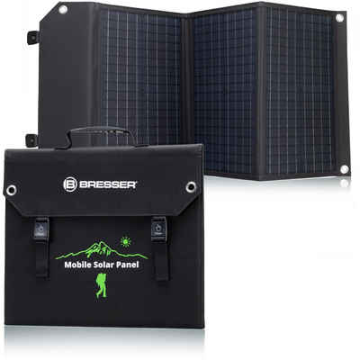 BRESSER Mobiles Solar-Ladegerät 60 Watt mit USB- u. DC-Anschluss Solarladegerät