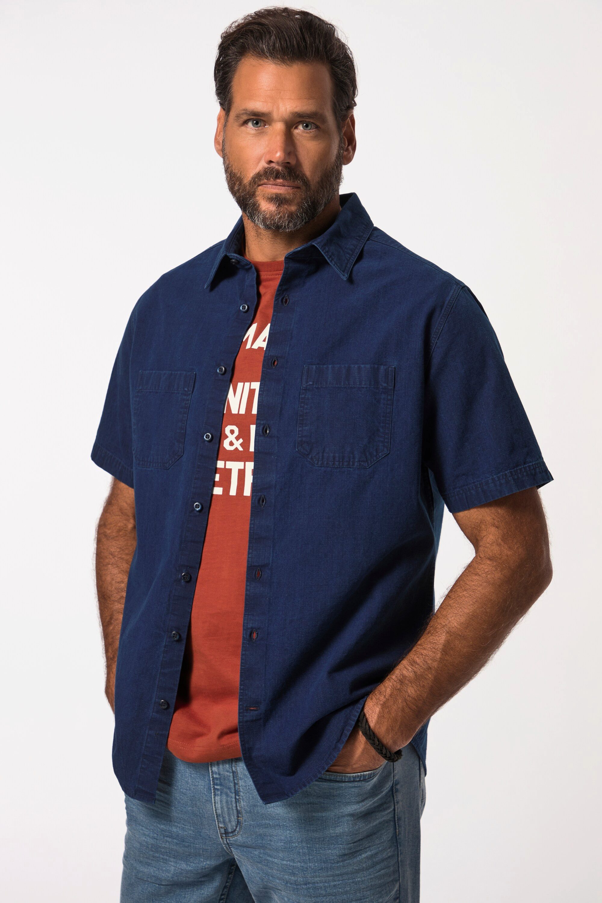 Kurzarmhemd Hemd Halbarm Kentkragen Modern Basic Fit
