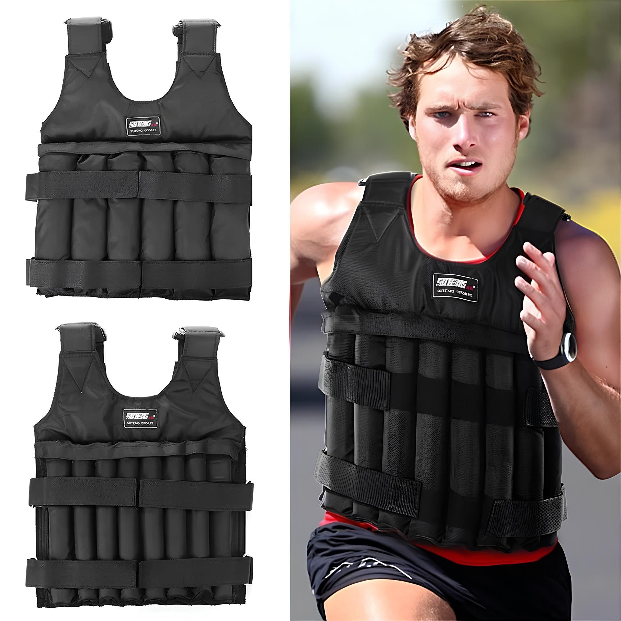 Athlix Gewichtsweste Gewichtsweste 1-50kg für Workout, Krafttraining, Laufen, Fitness, Ohne Gewichte, bis 50kg belastbar, 1680D Oxford-Material
