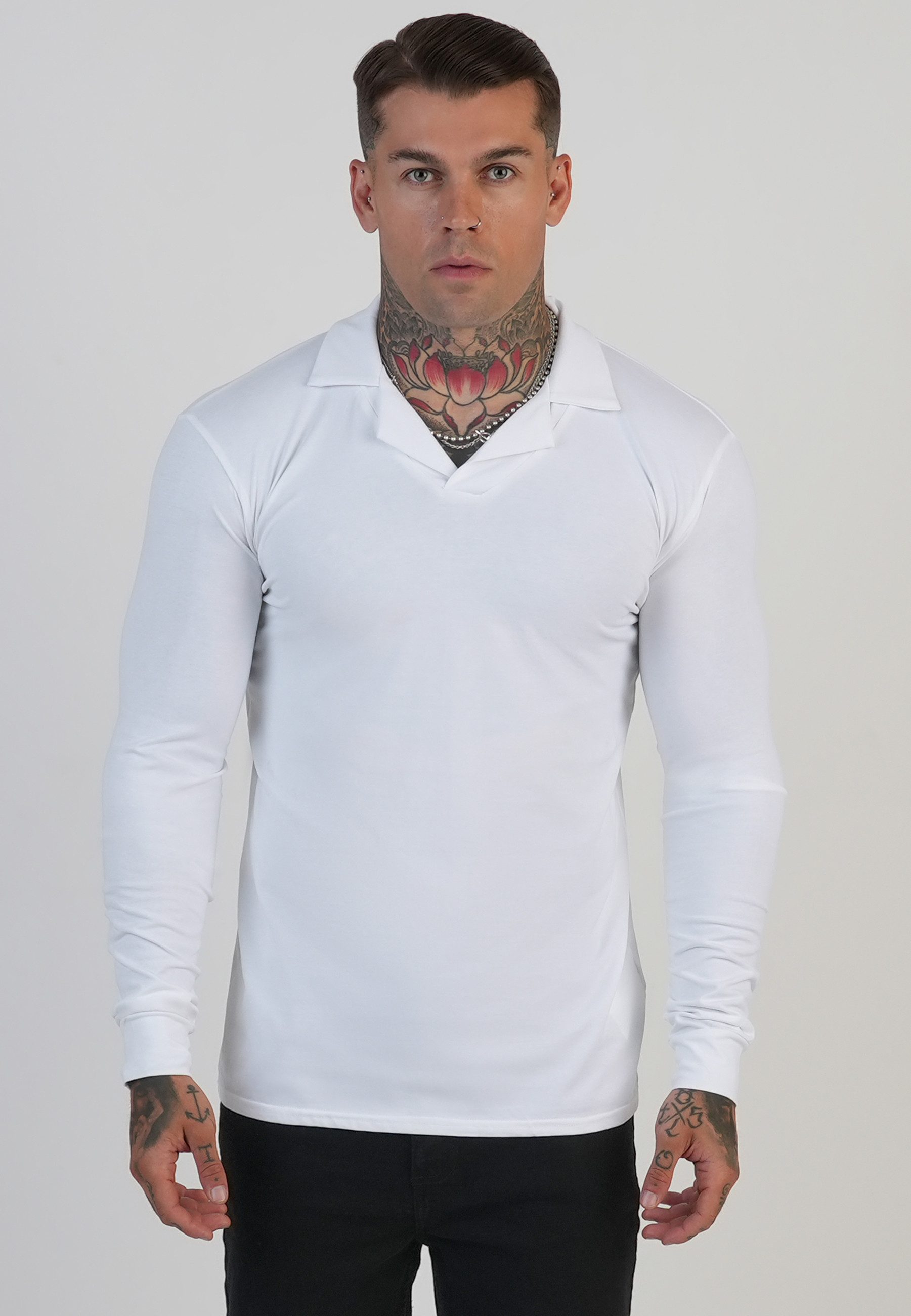 Siksilk Poloshirt SikSilk Herren LS Revere Polo T-Shirt