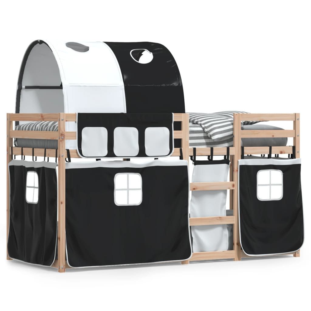 vidaXL Bett Etagenbett mit Vorhängen Weiß günstig online kaufen
