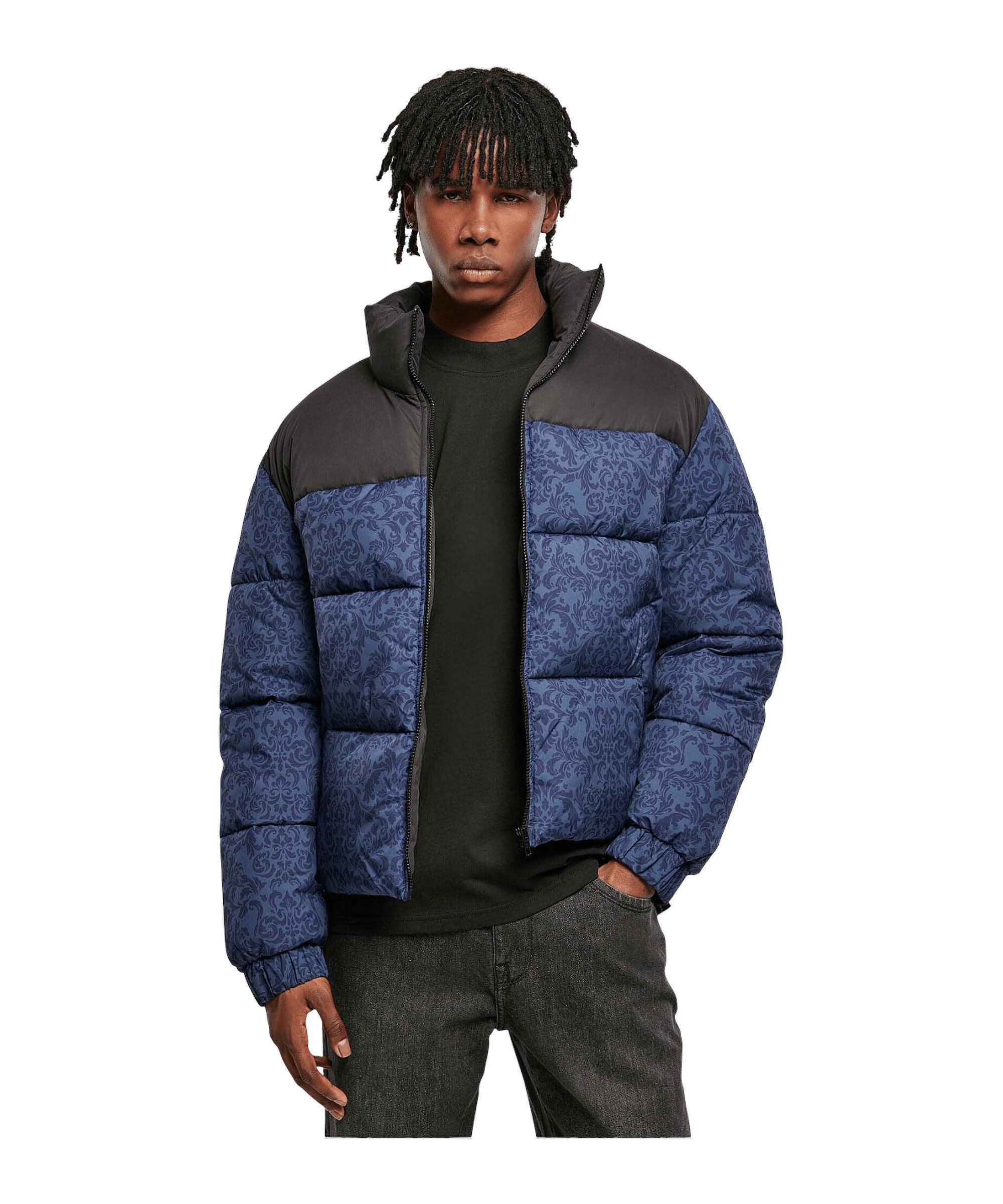 URBAN CLASSICS Sweatjacke Urban Classic AOP Retro Puffer Jacke Sweatjacken Polyester