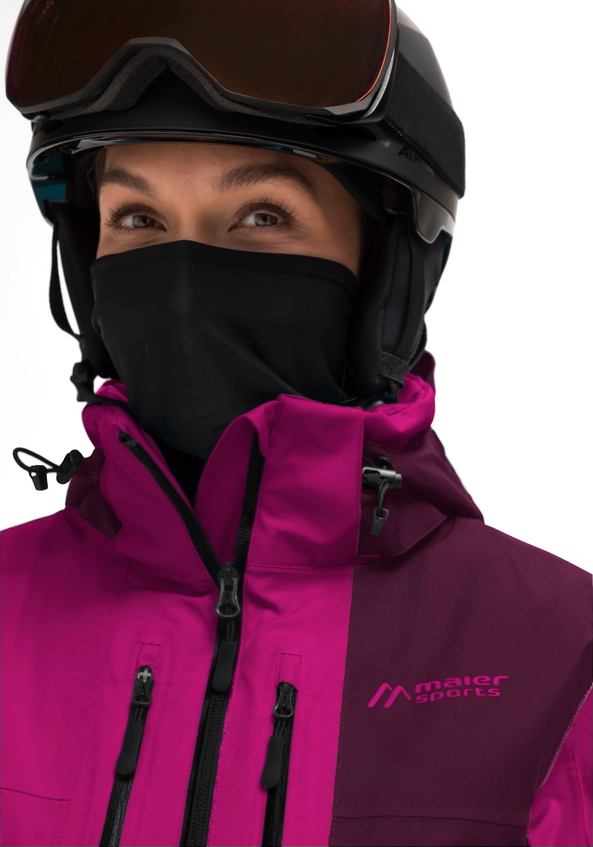 und Maier Winterjacke winddichte magenta Manzaneda Sports Skijacke Damen Ski-Jacke, wasserdichte atmungsaktive