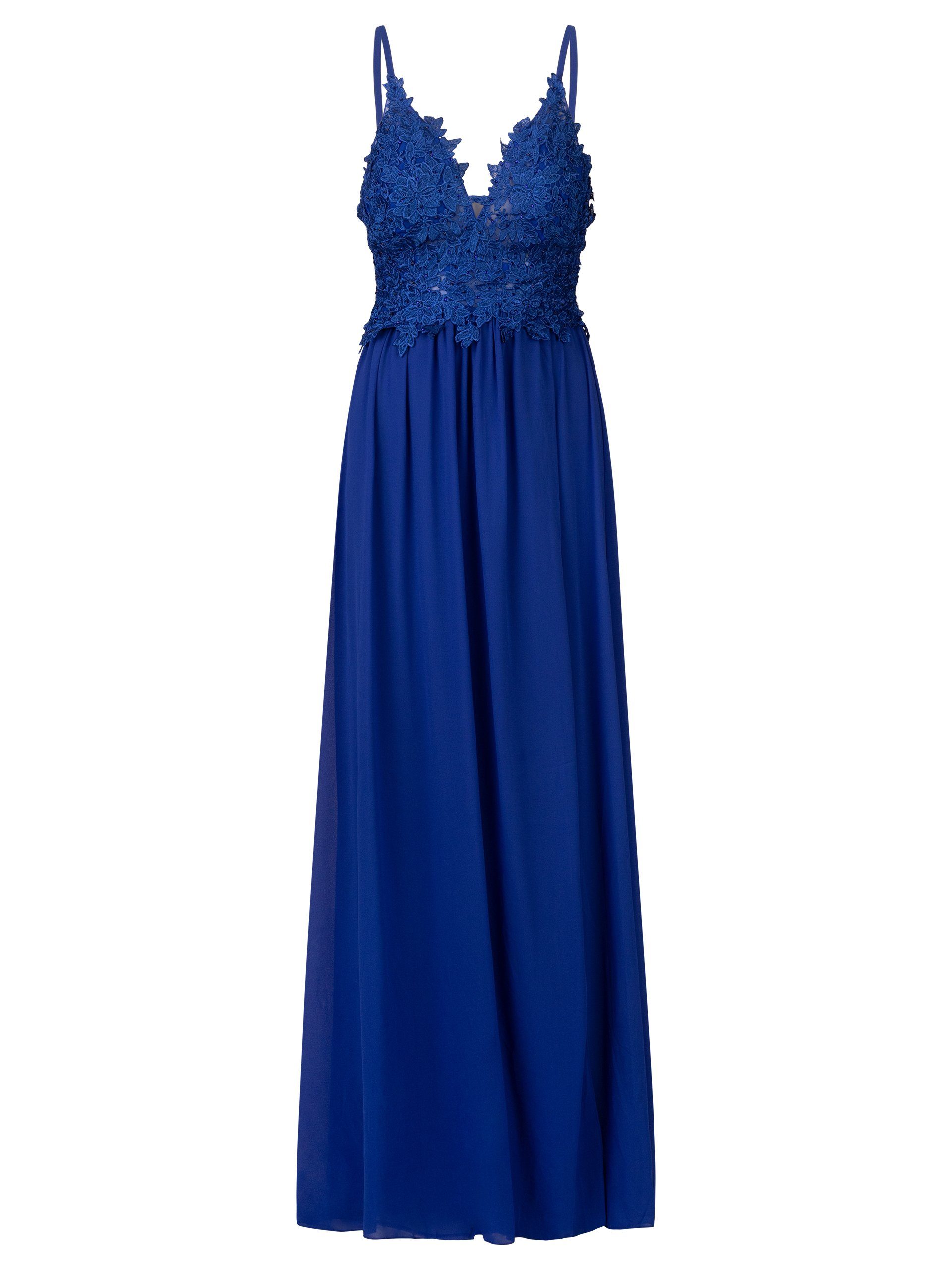 Kraimod Chiffon Abendkleid aus Mesh, bleu royal Spitze,