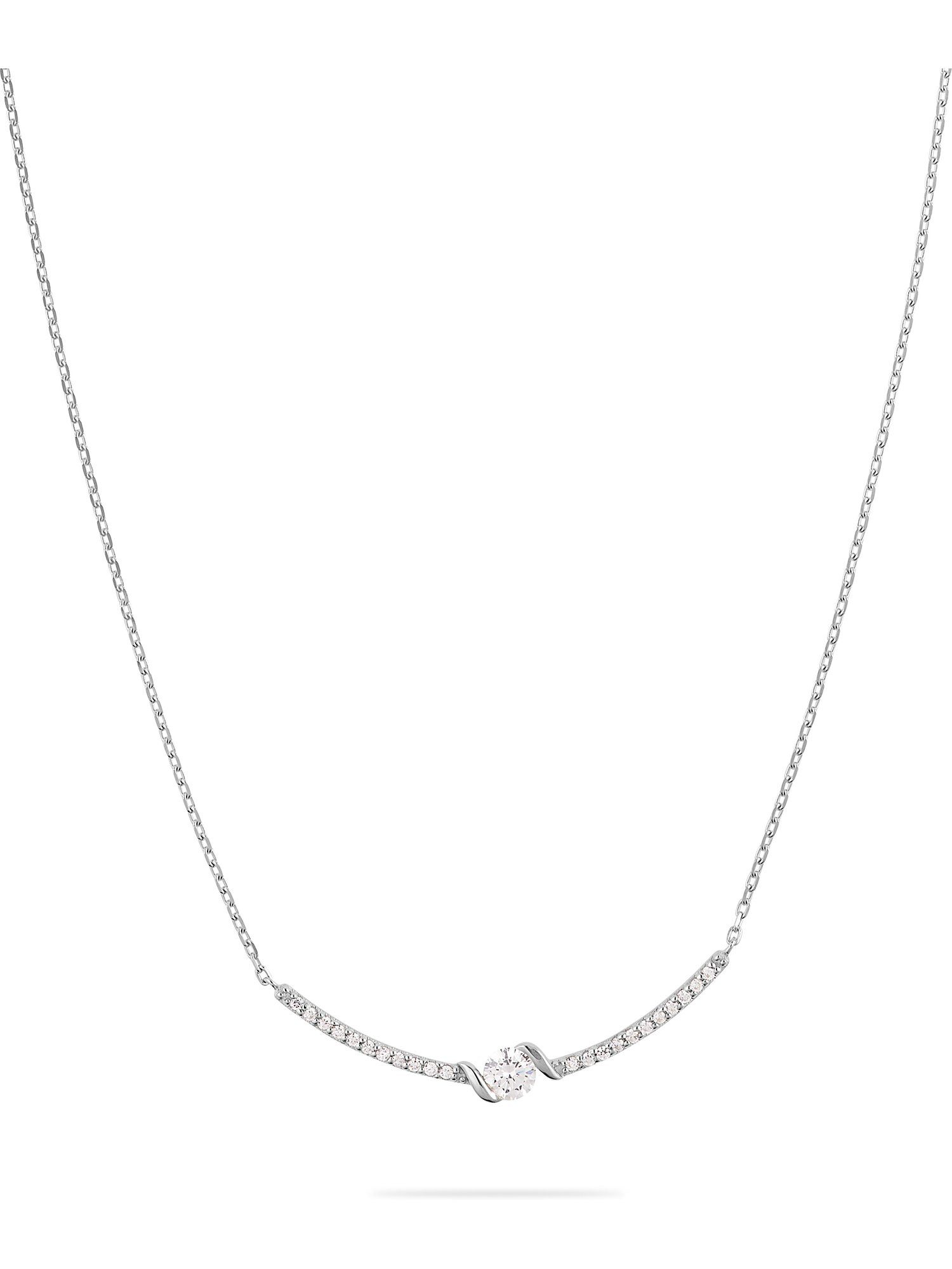 Collier FAVS Damen-Kette 375er Weißgold 23 Zirkonia