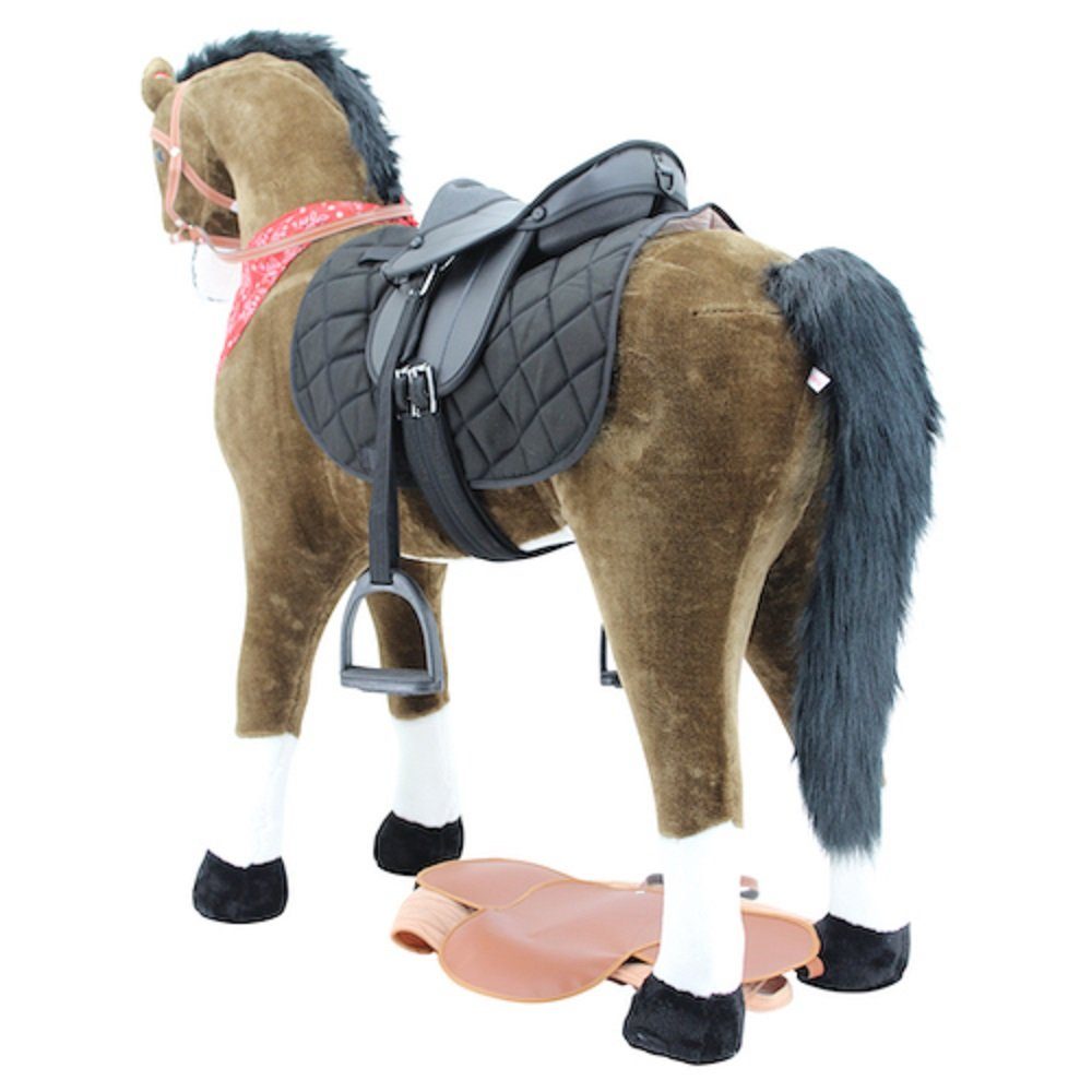 Sweety-Toys Stehpferd Sweety Toys 11087 Plüsch-Stehpferd Reitpferd XXL 125 cm mit Sattel