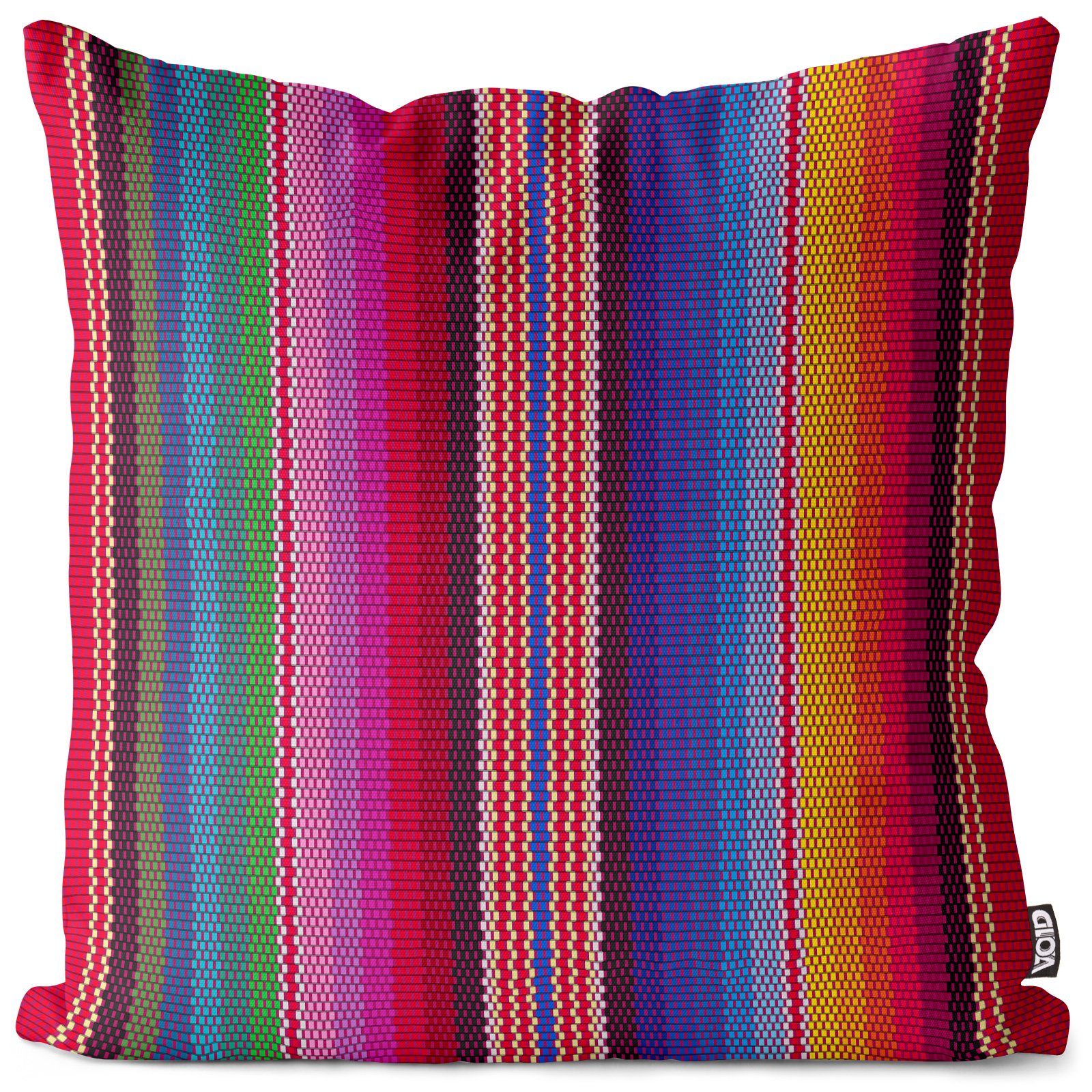 gestreift Sofa-Kissen ethnisch gemust VOID Strick-Muster Streifen Maya (1 Handwerk ökologisch Ethno Streifen-Muster Kissenbezug, Stück), alternativ bunte Mexiko Regenbogen