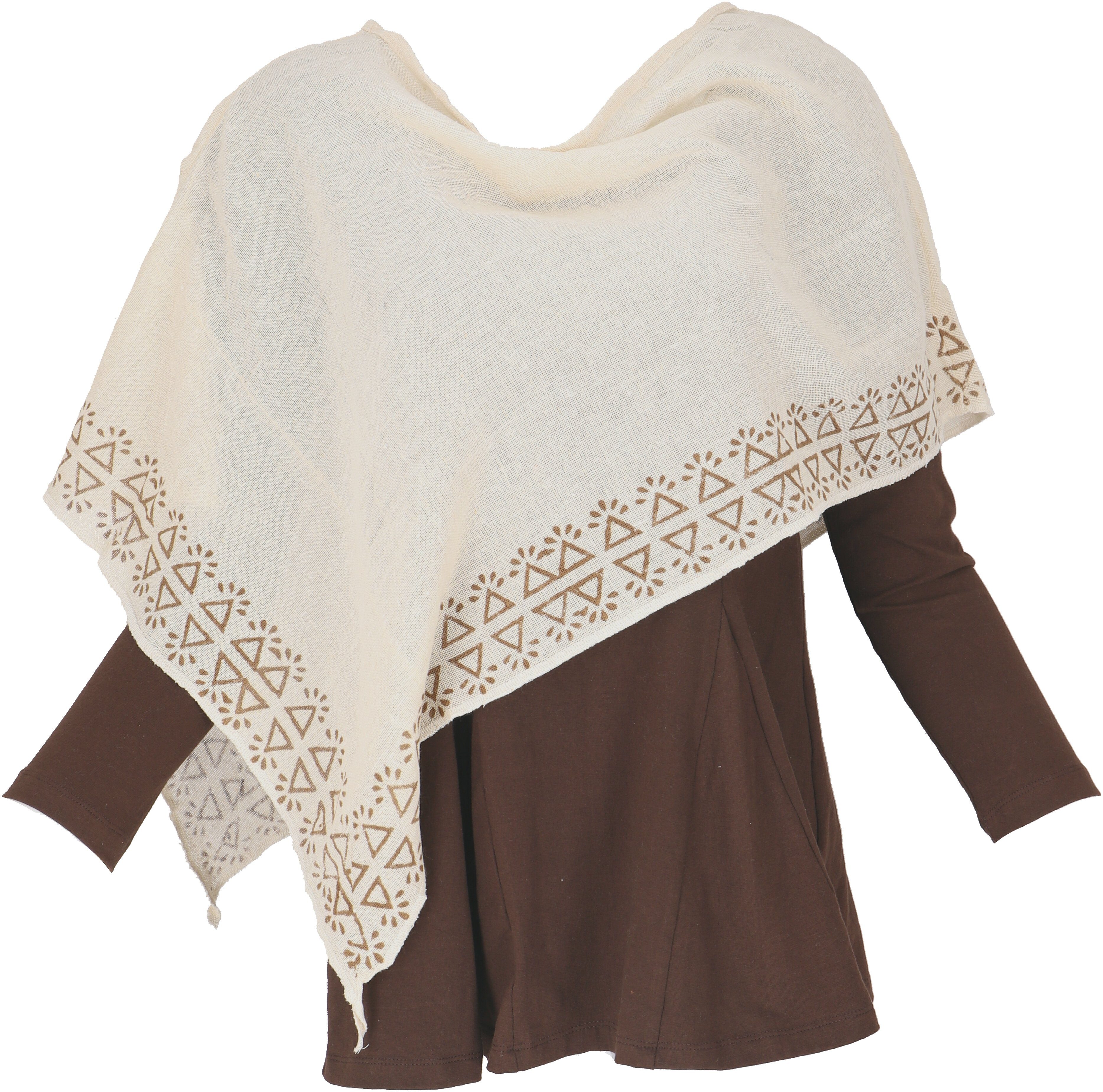 Guru-Shop Langjacke Lagenlook Poncho, bedruckter leichter günstig online kaufen