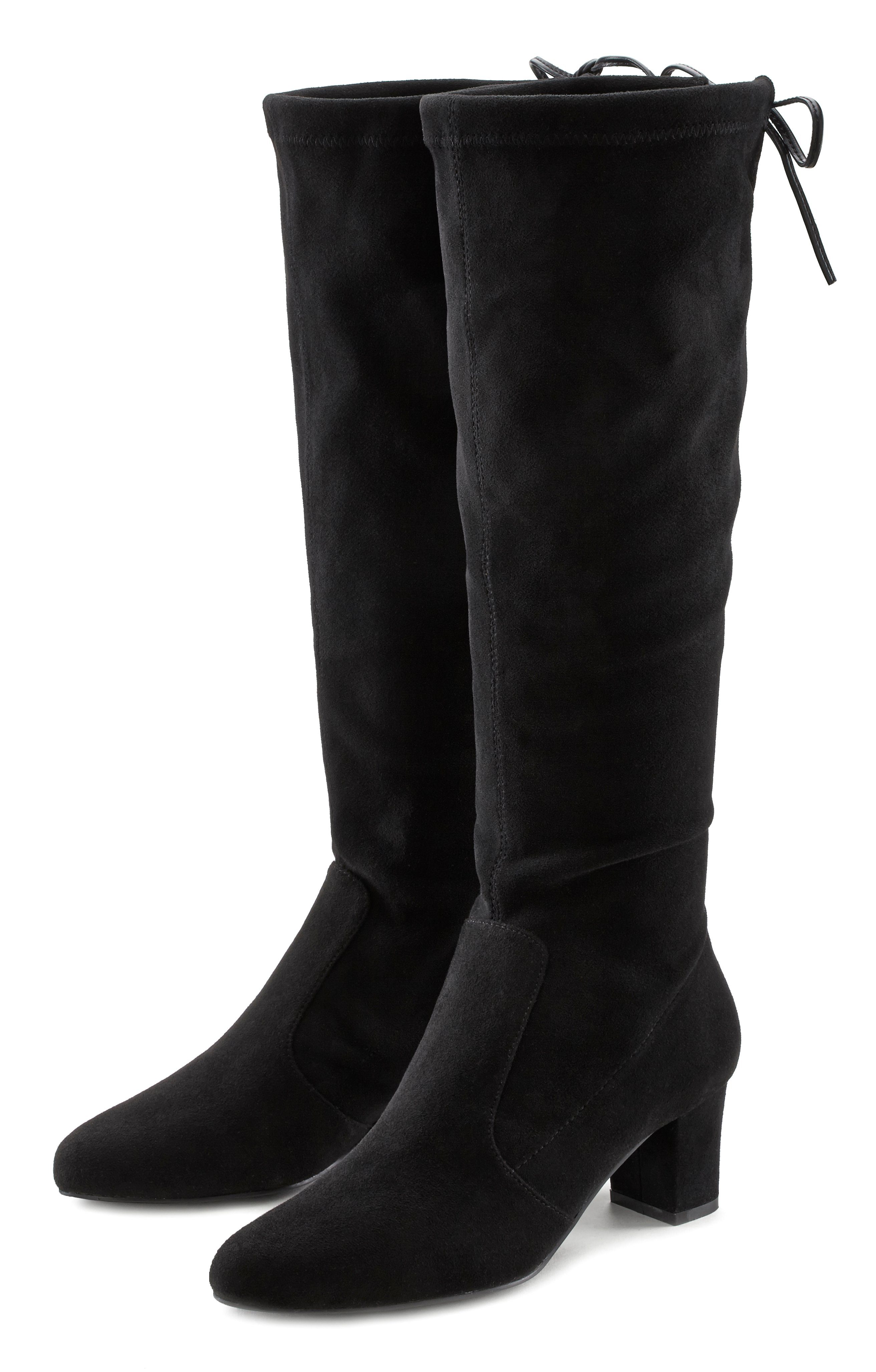 LASCANA Schlupfstiefel Schlupfboots, Slouchy Boots, Slip-On, Stretch & Blockabsatz