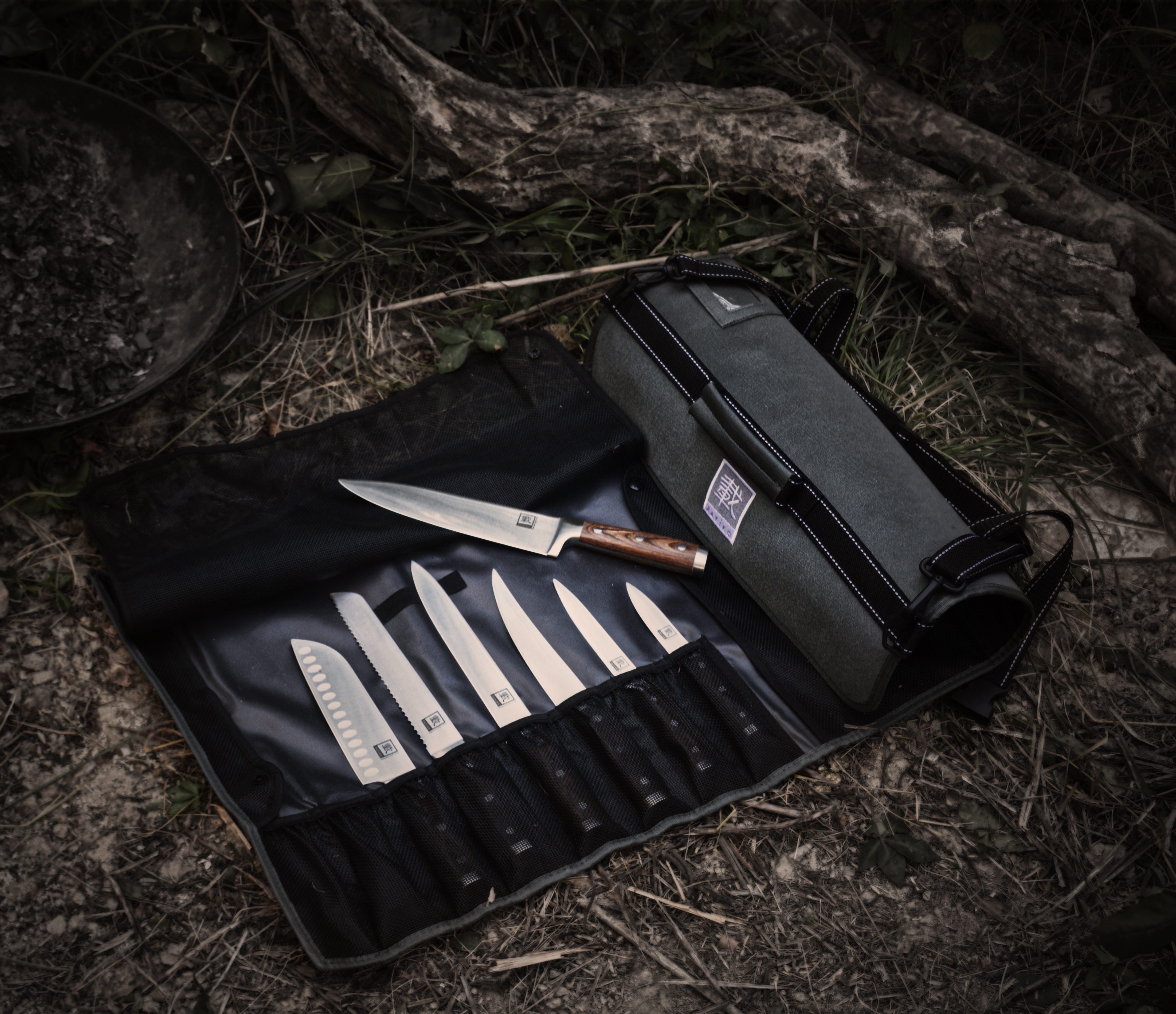ZAYIKO Messertasche Zayiko Messertasche I grau I für bis zu 12 Messer und eine Schere
