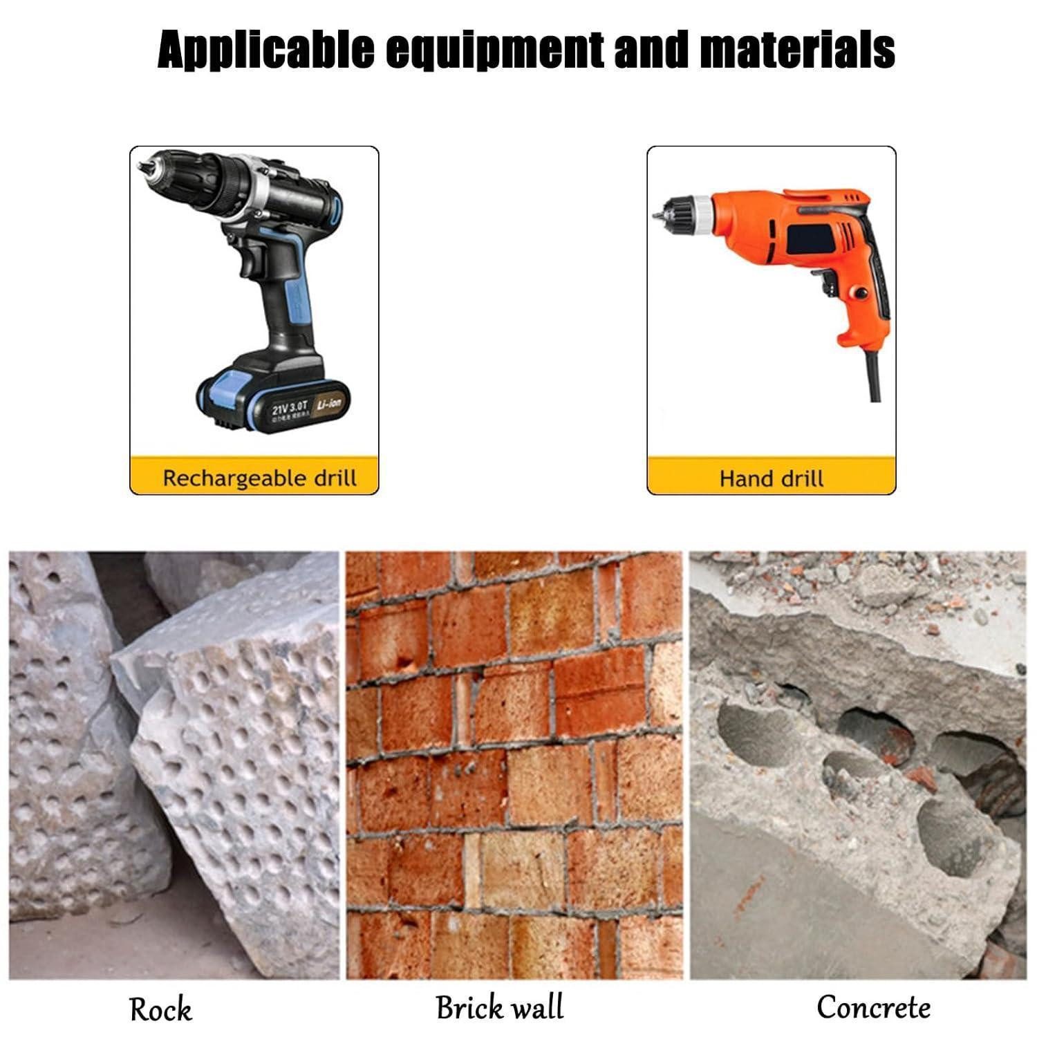 LuxusKollektion Glasbohrer Steinbohrer-Set 5-teilig Ø4/5/6/8/10 mm Hartmetall Beton Mauerwerk