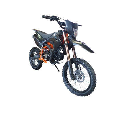 KXD Dirt-Bike 125cc Dirtbike Cross Pitbike Crossbike KXD 609 E+K 17/14 Licht Schwarz