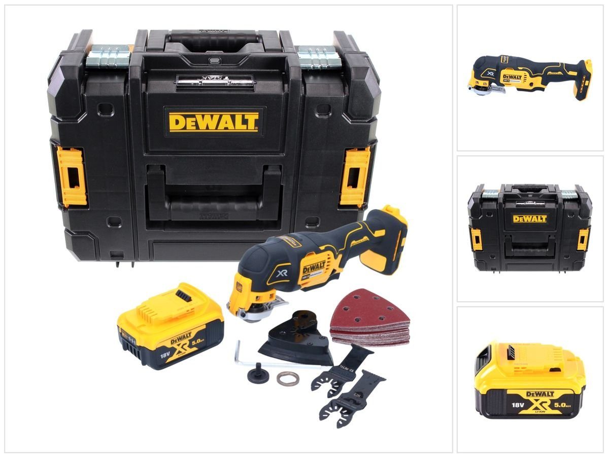DeWalt Akku-Multifunktionswerkzeug DCS 355 NT Akku Oszillierer Multitool 18 V Brushless + 1x Akku 5,0 Ah