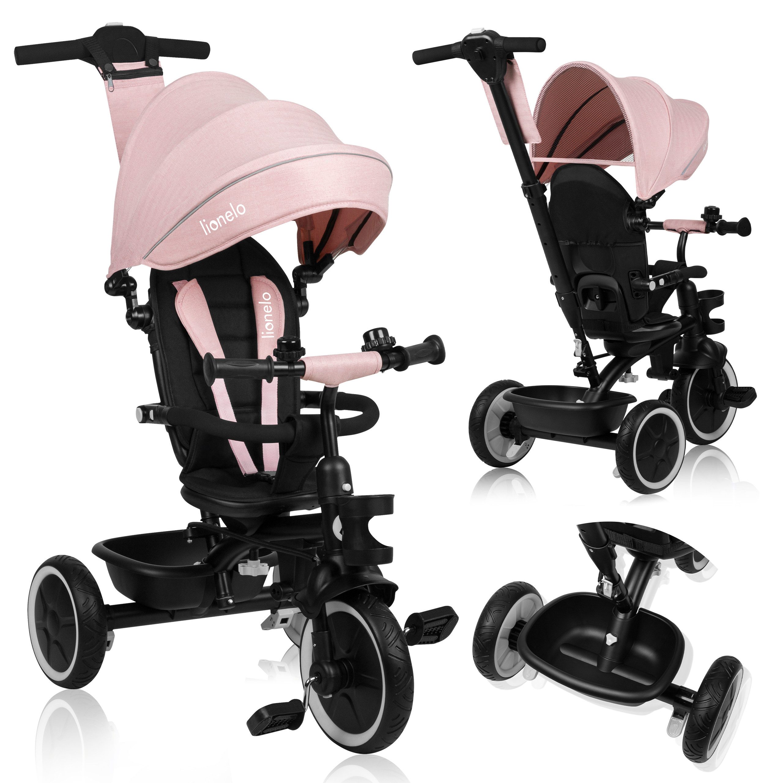lionelo Dreirad-Kinderwagen BERRY, undurchdringliche Räder/ideal zum Erlernen des Fahrens/ab 9 Monaten