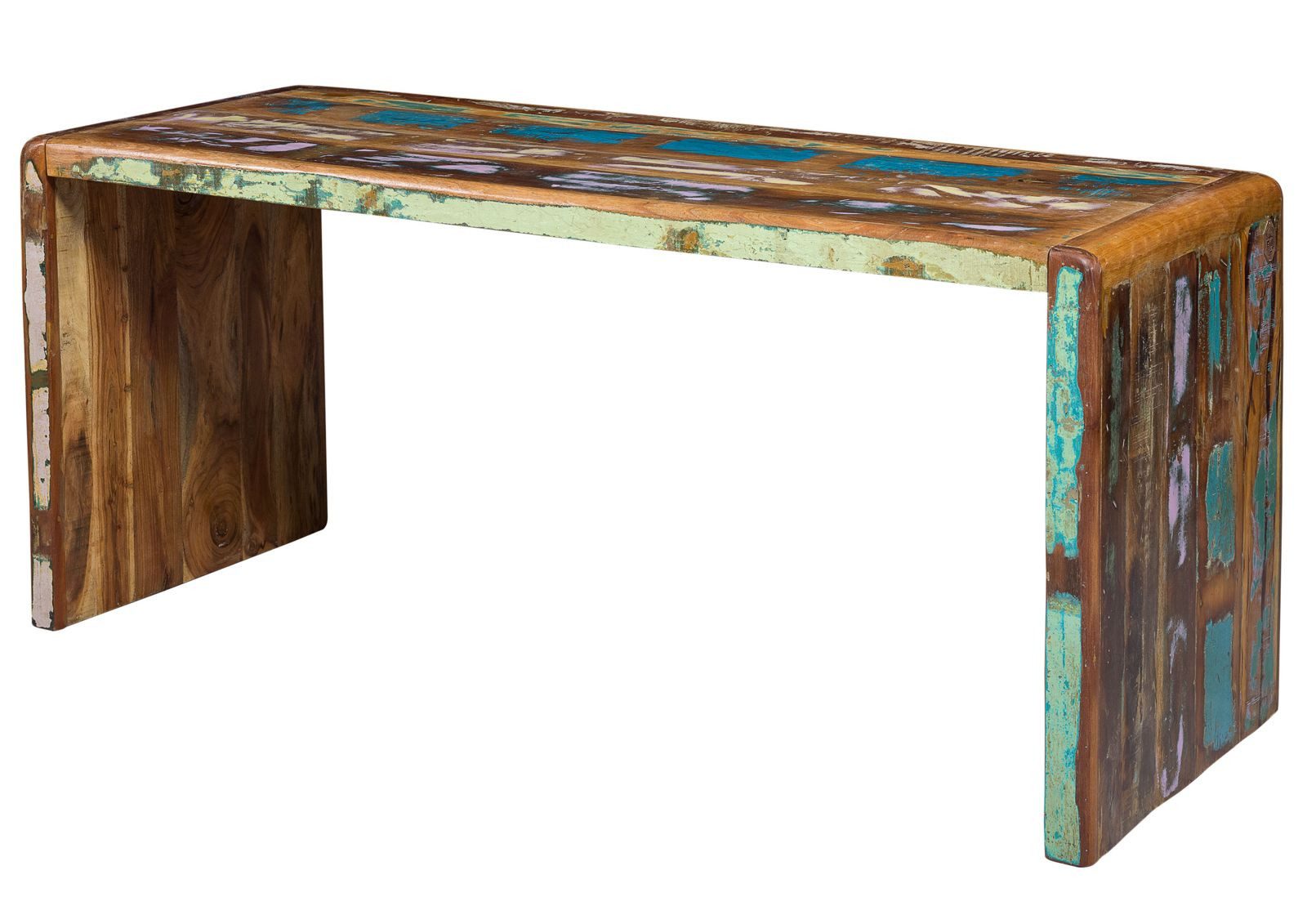 Massivmoebel24 Schreibtisch FREEZYAltholzMassivholzmehrfarbig (Massivholz zerlegt 55 kg FREEZY #40), Altholz 170x65x76 cm (BxTxH) mehrfarbig lackiert