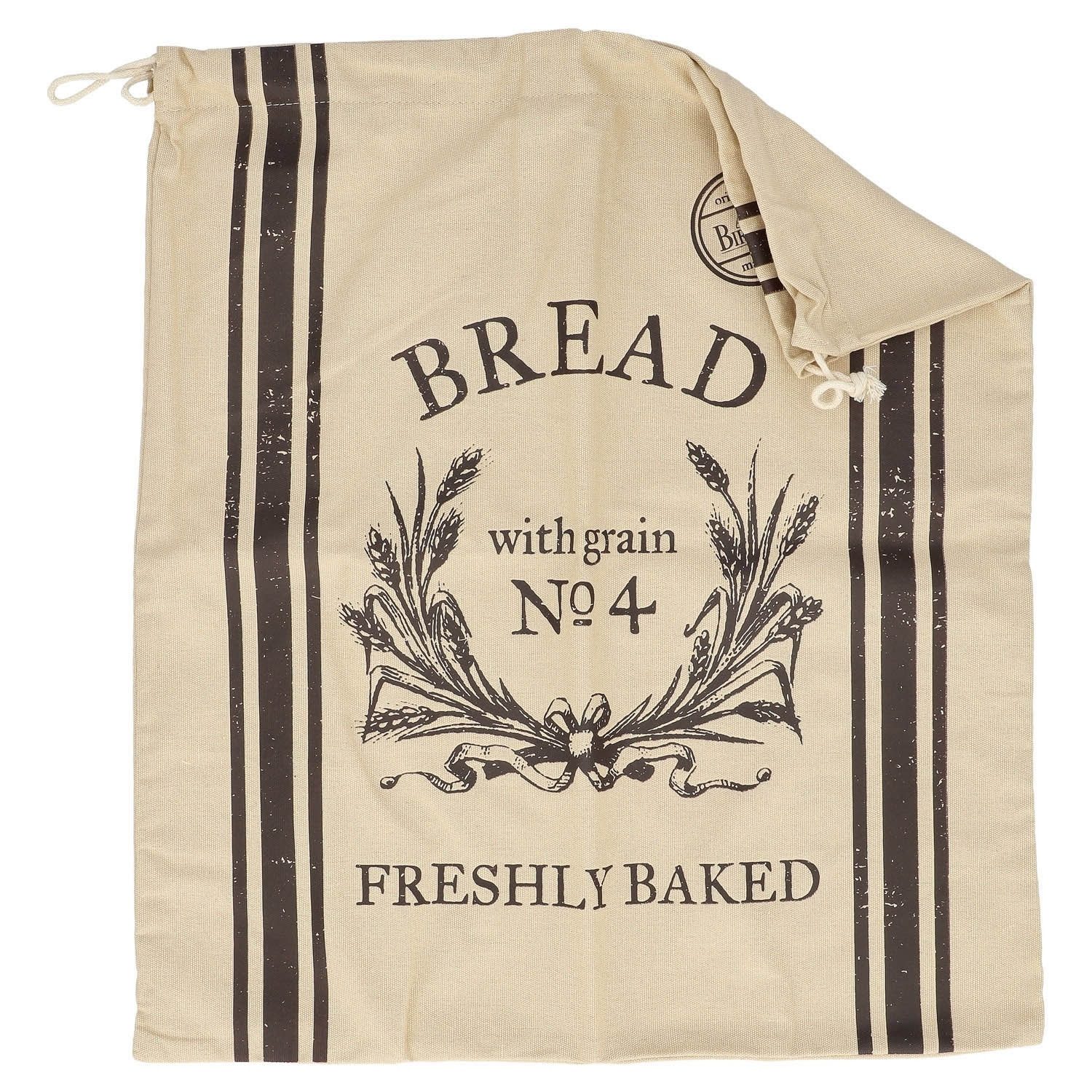 Birkmann Brottasche FRESHLY BAKED, 38 x 45 cm, Braun, Beige, Baumwolle, Kordelzug zum Verschließen