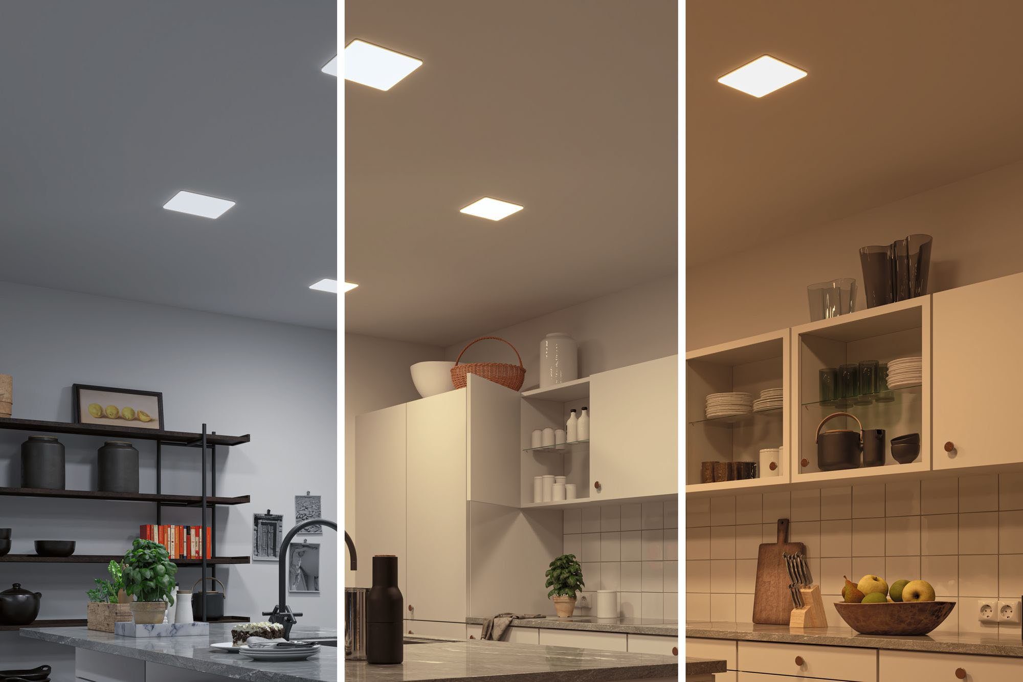 Paulmann LED Einbauleuchte Veluna, kaltweiß, LED-Modul, integriert, LED Deckenmontage, Leuchtmittel warmweiß Memoryfunktion, fest - inkl